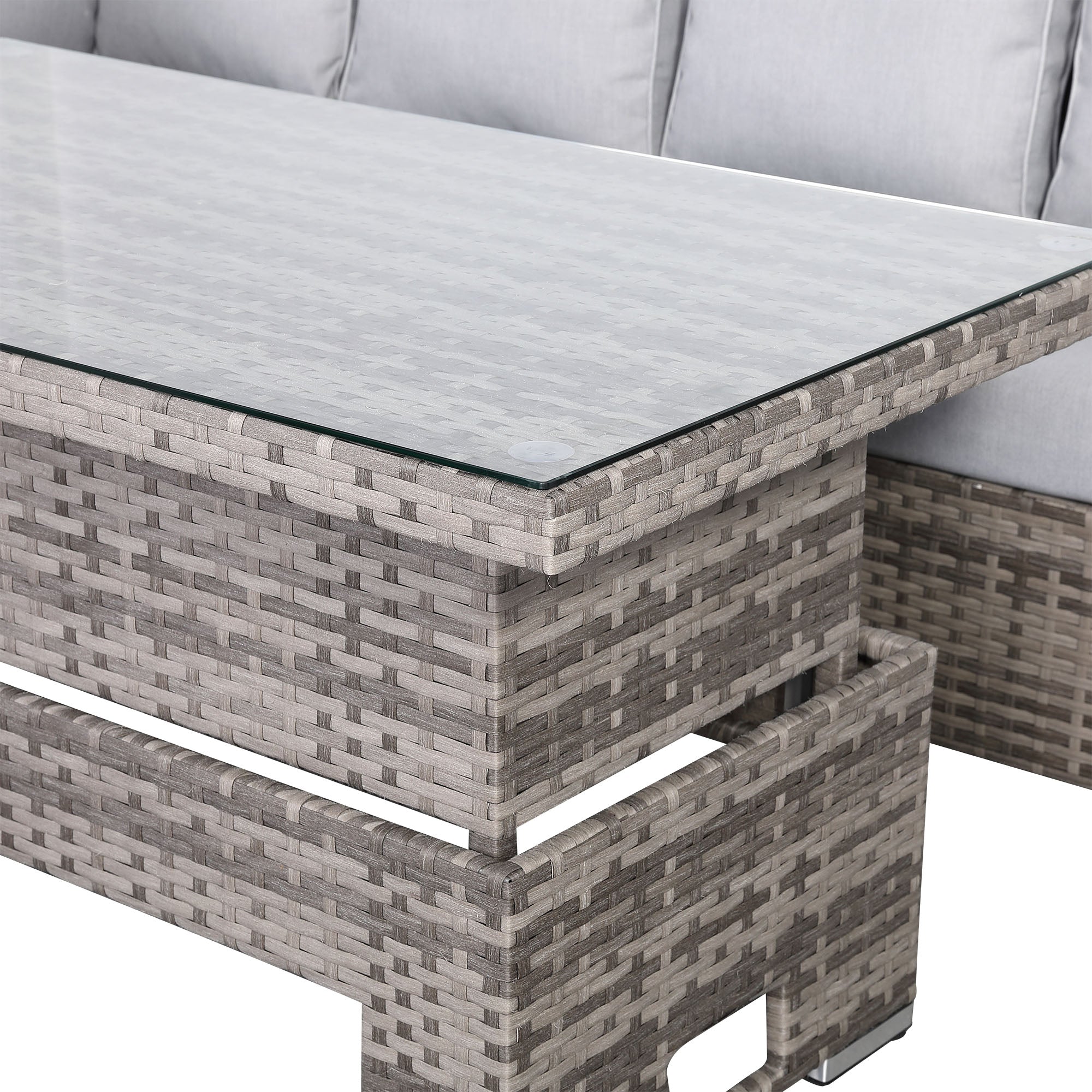 Sorrento Corner Dining Set with Rising Table in Mixed Grey - AMC Furniture