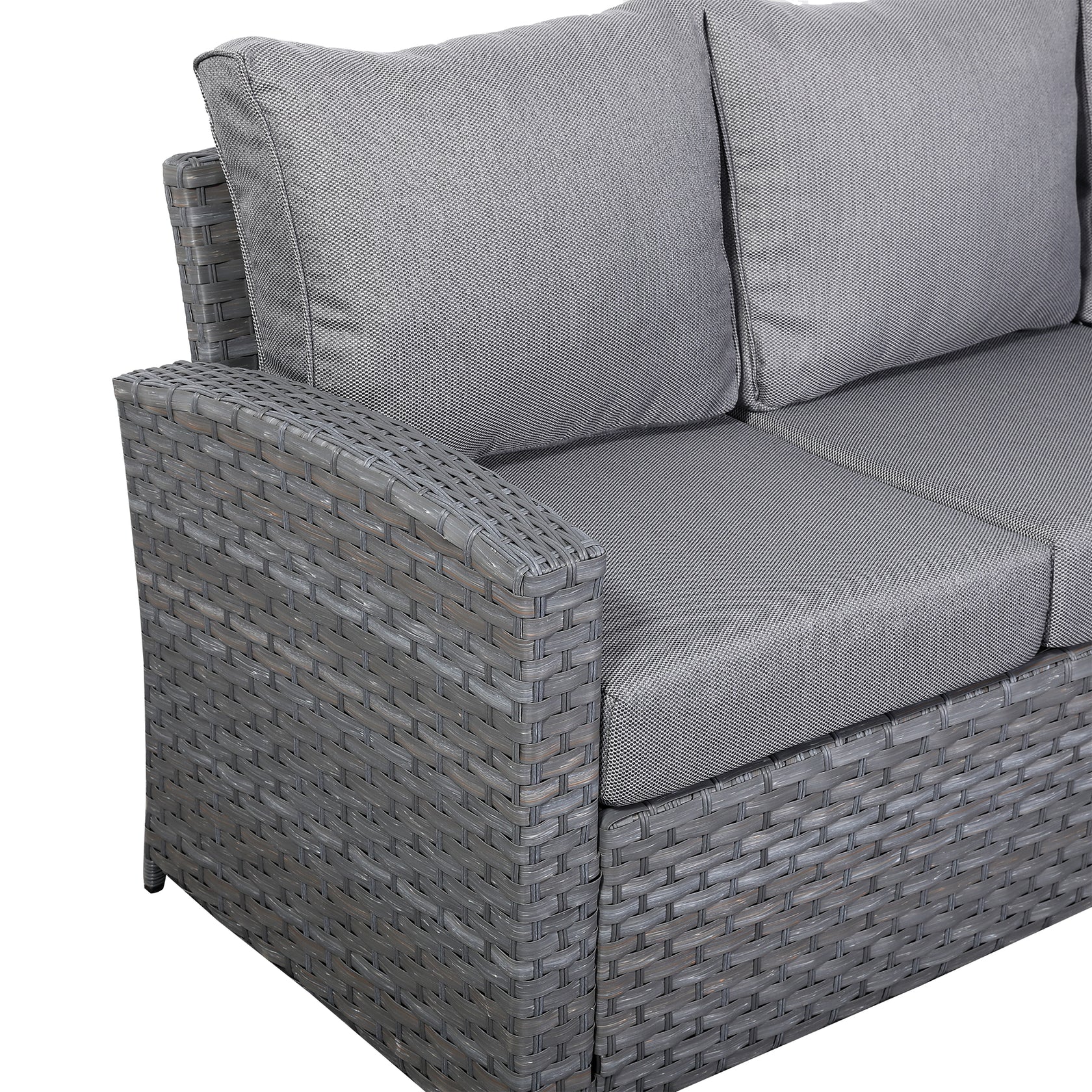 Casa Corner Sofa Set with Rising Dining Table in Grey (Left Hand)