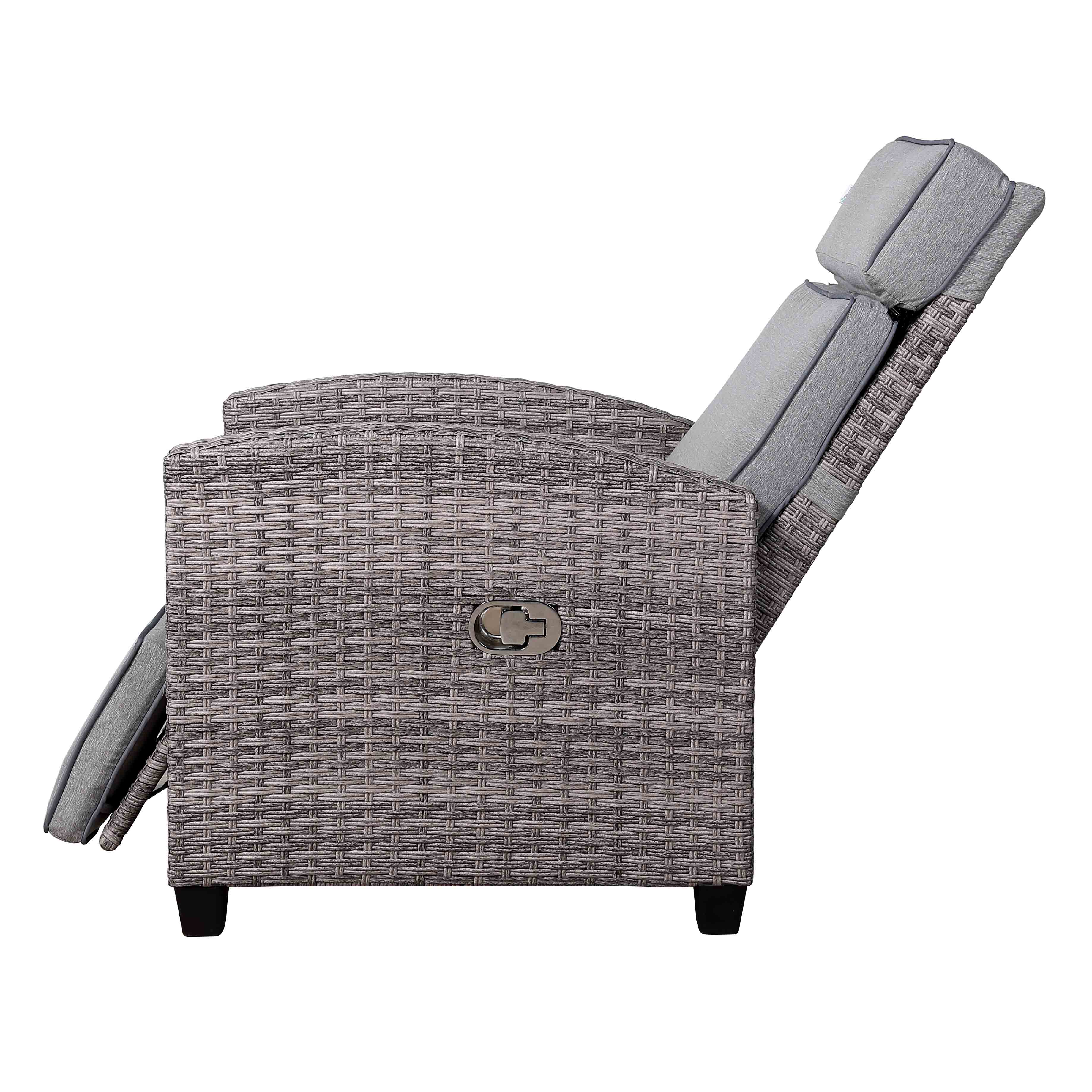 Pair of Catalina Reclining Armchairs with Flip Table in Grey - AMC Furniture