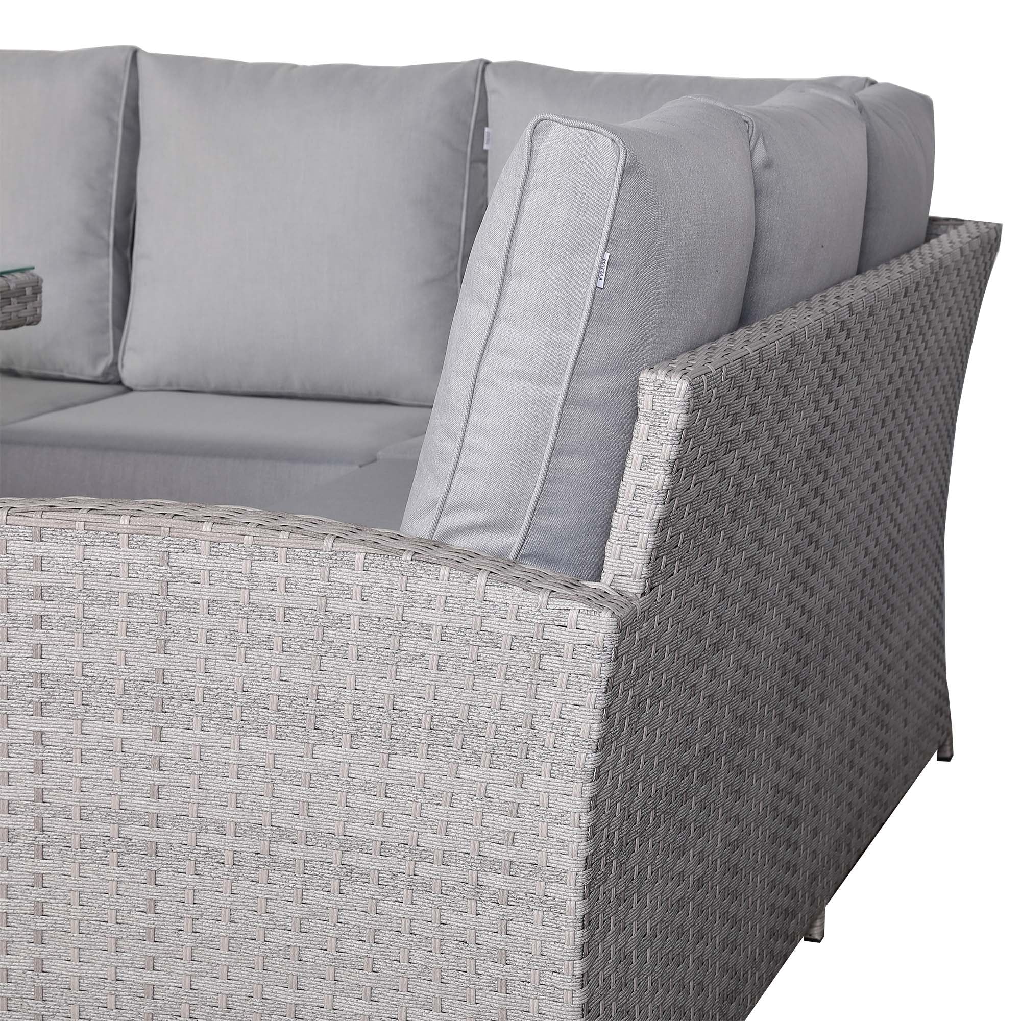 Sorrento Large Corner Dining Set RH Light Grey - AMC Furniture