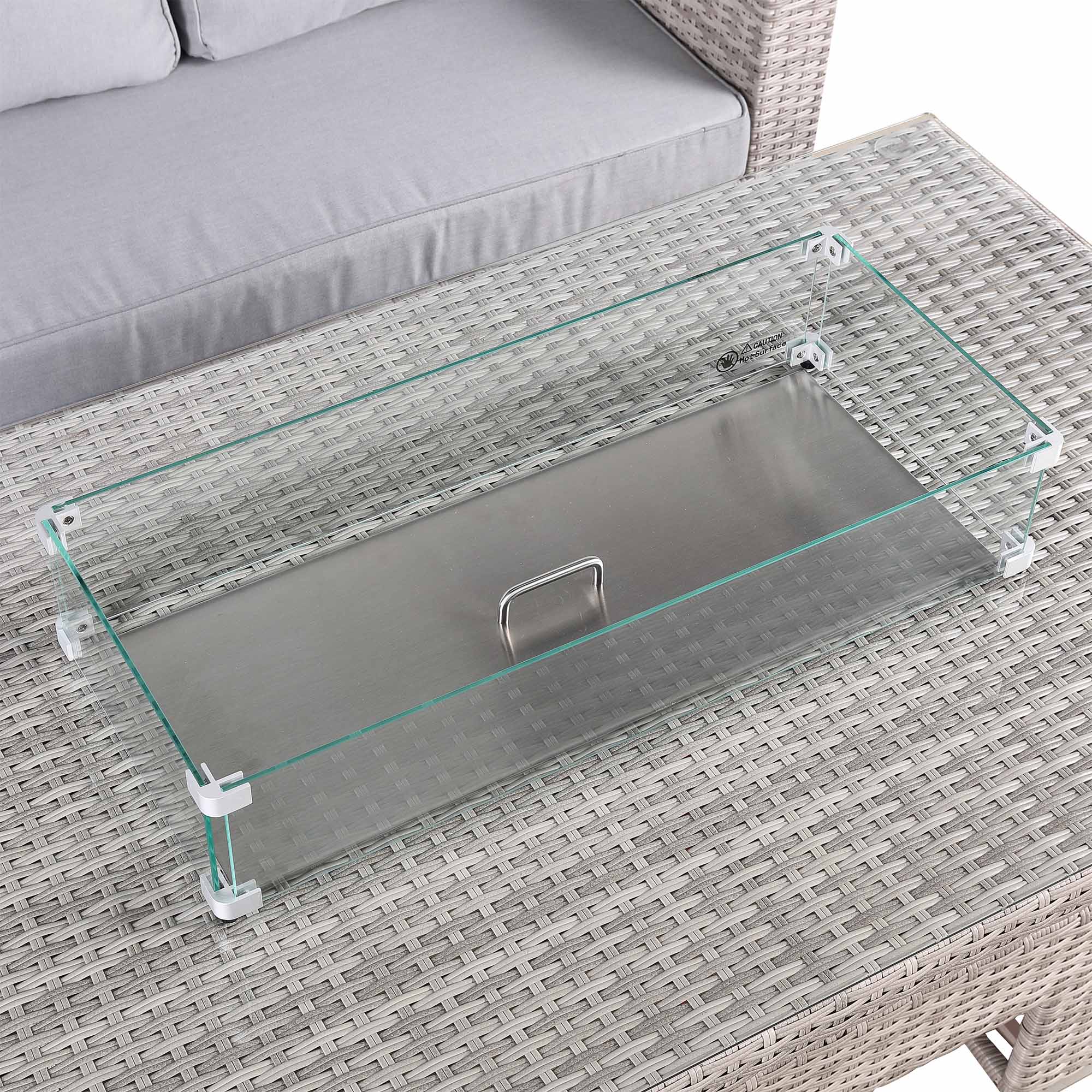 Santorini Corner Large Rising Set with Firepit RH - AMC Furniture