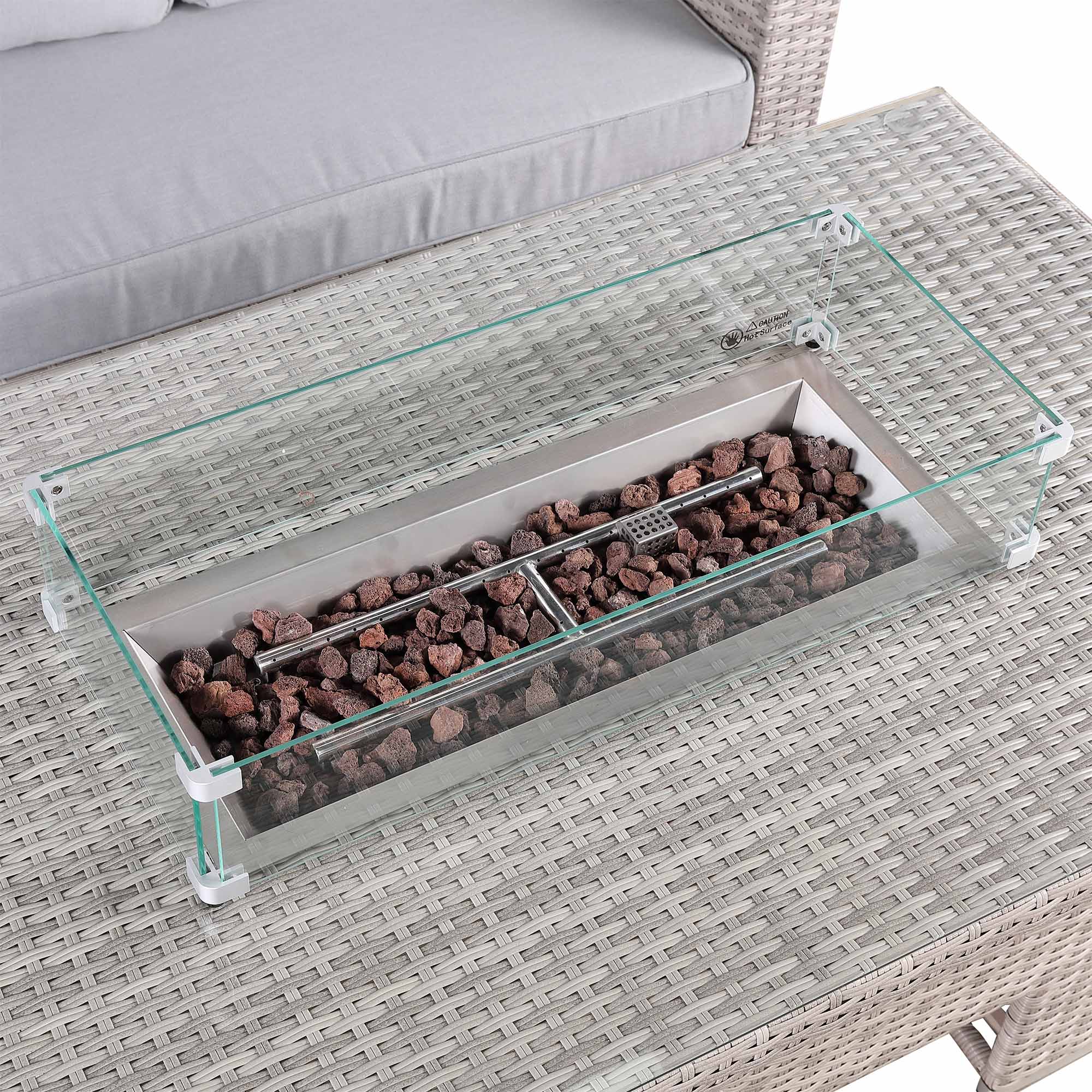 Santorini Corner Large Rising Set with Firepit RH - AMC Furniture