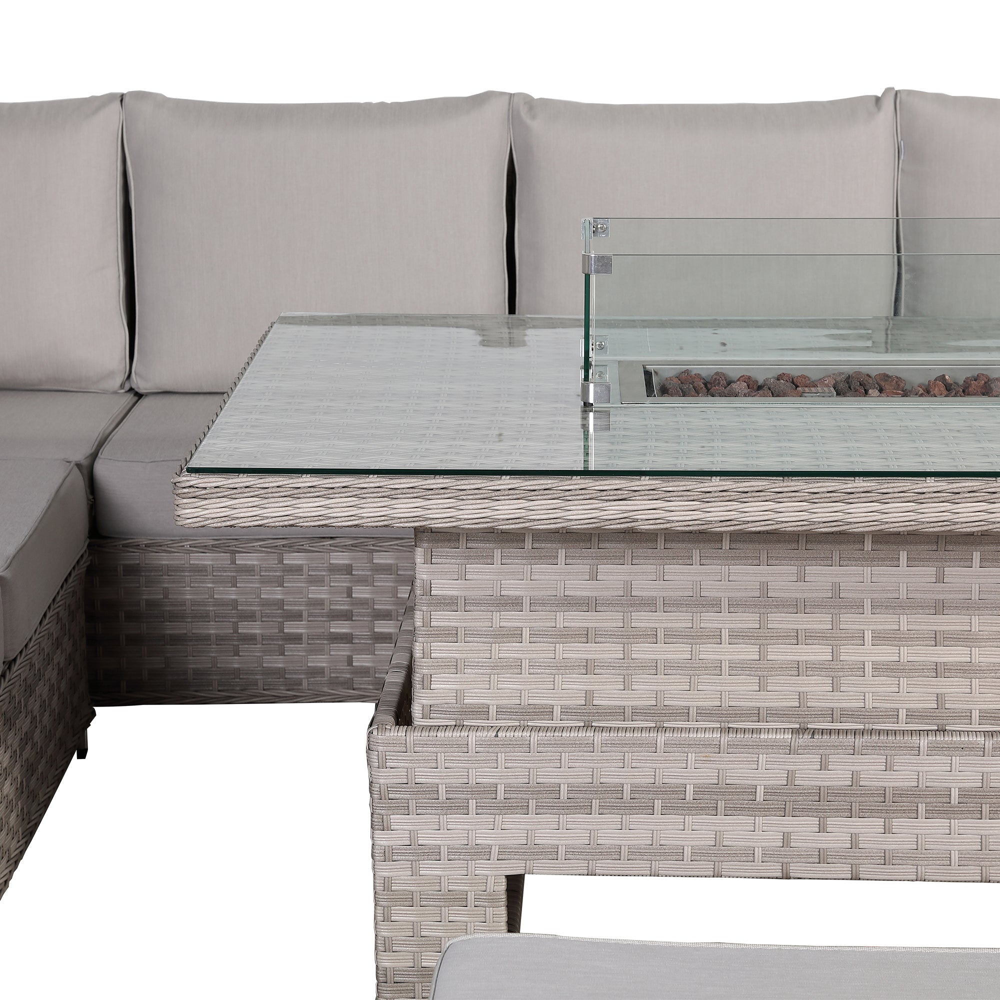 Palermo Large Corner (RH) Firepit - AMC Furniture