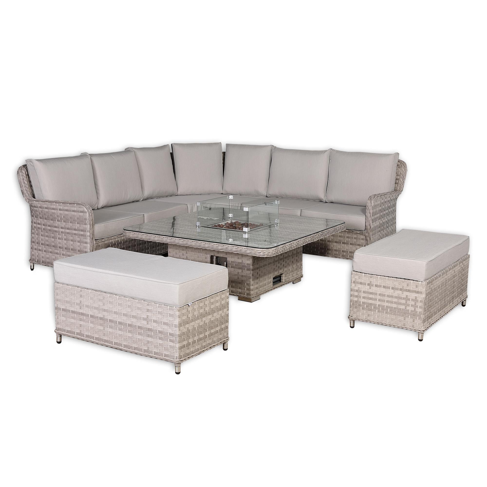 Palermo Equal Corner with Firepit - AMC Furniture