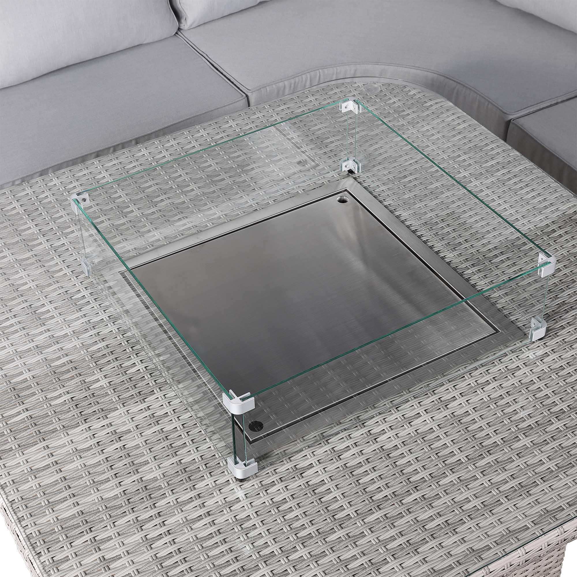Santorini Large Equal Corner with Firepit - AMC Furniture