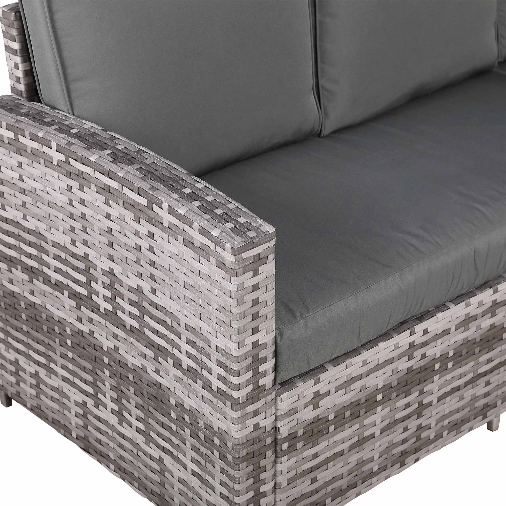 Rhodes Square Corner Sofa Dining Set with Rising Table in Grey - AMC Furniture