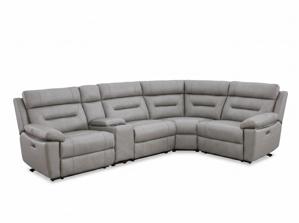 Oscar Power Reclining Corner Sofa in Leather Meta Sofa