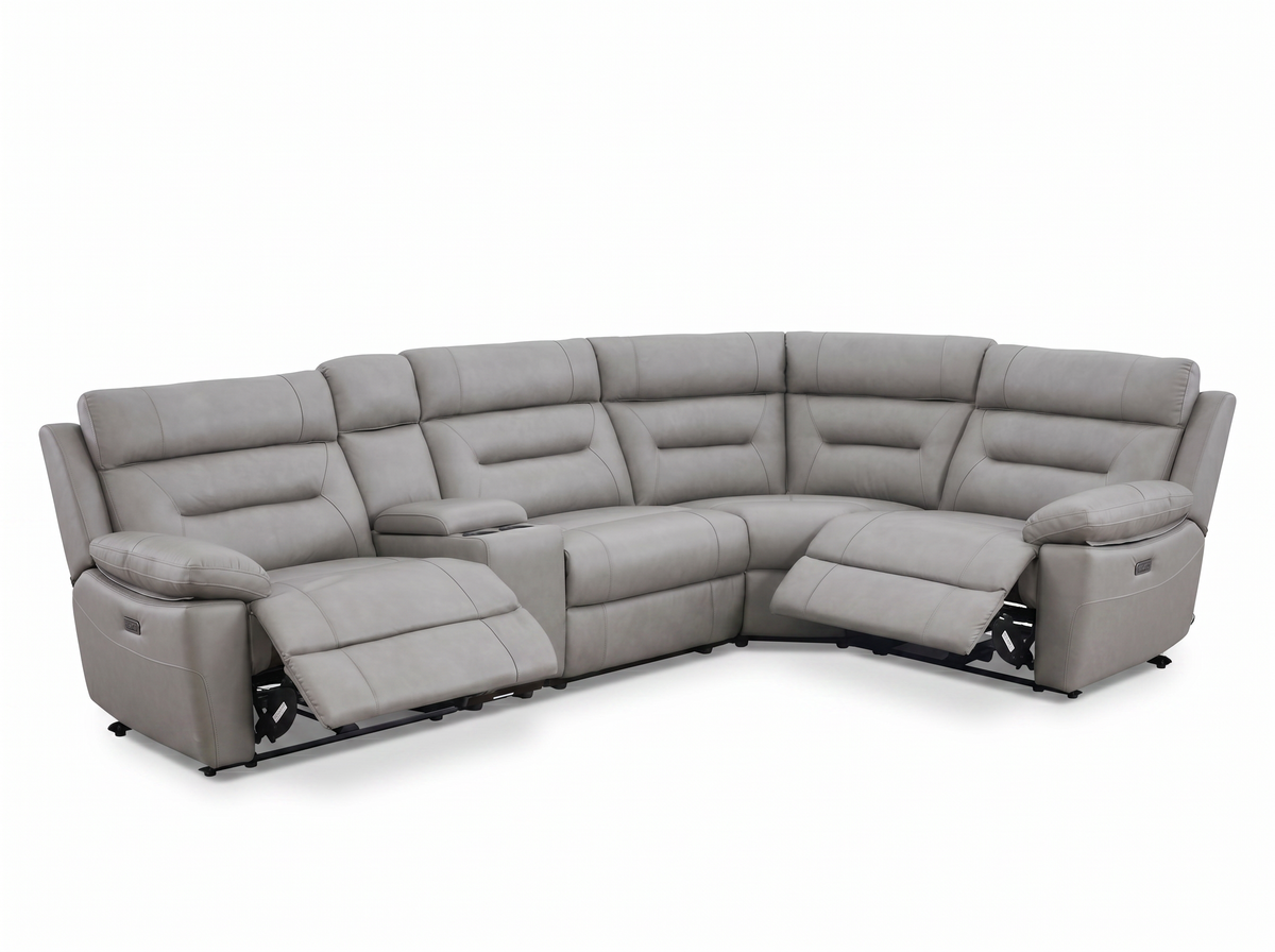 Oscar Power Reclining Corner Sofa in Leather Meta Sofa