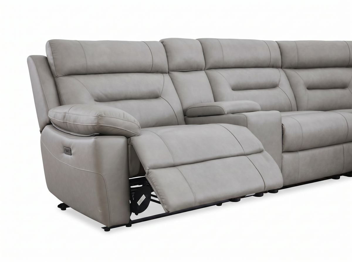 Oscar Power Reclining Corner Sofa in Leather Meta Sofa
