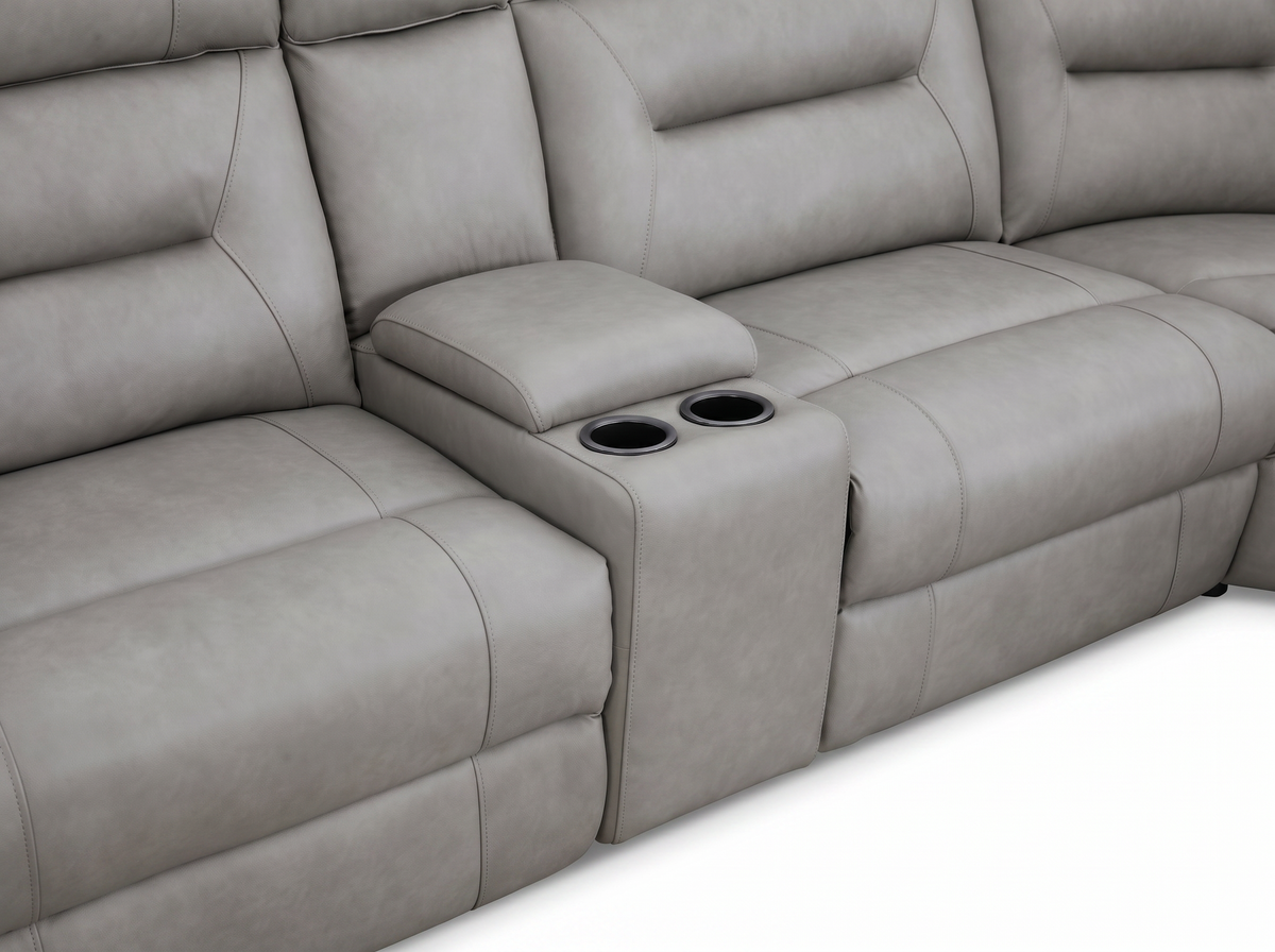 Oscar Power Reclining Corner Sofa in Leather Meta Sofa