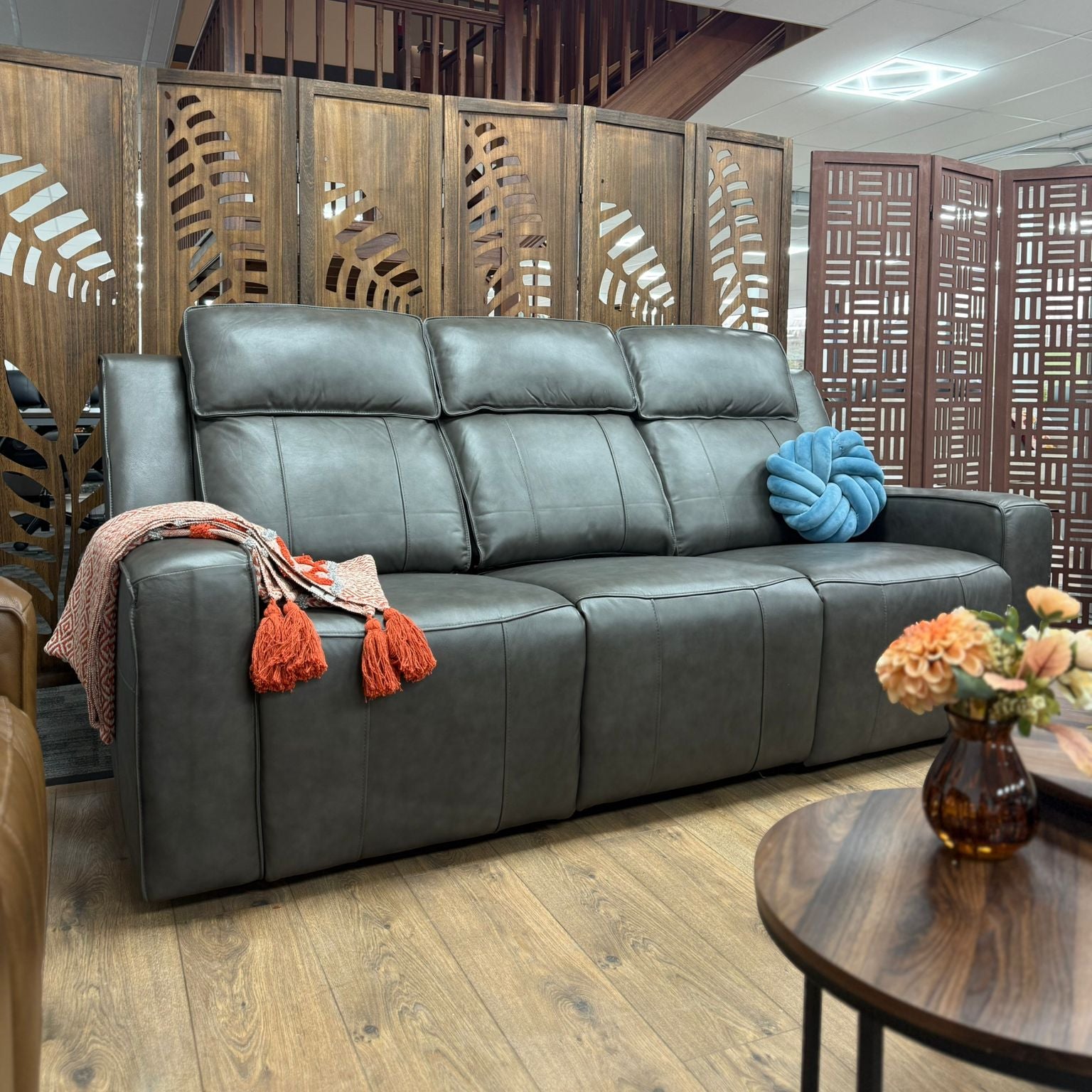 Madrid Electric Reclining 3 Seater in Grey 1