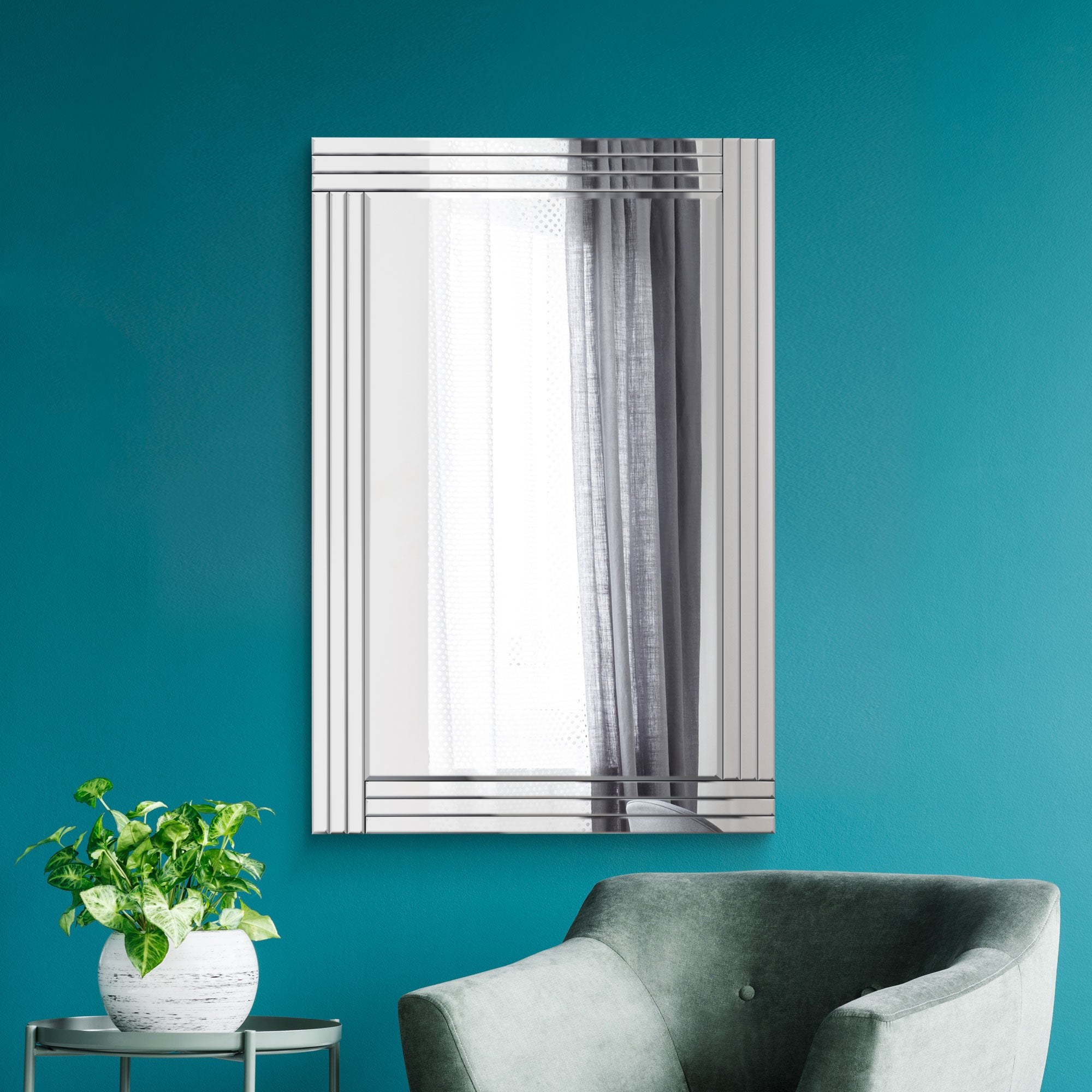 Oakley All Glass Triple Edge Bevelled Large Dress Mirror 120 x 80 CM (15010562998650)