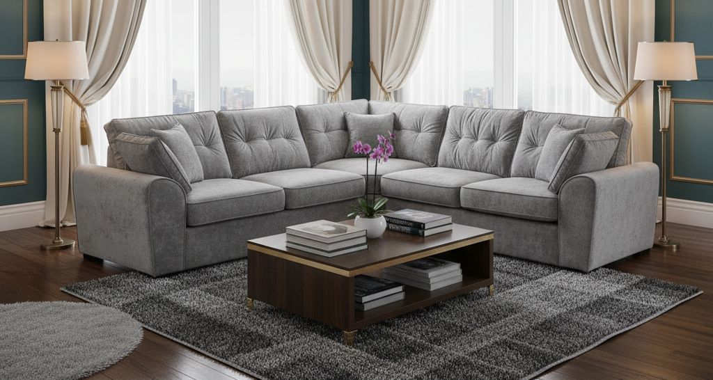 Maxwell Sofa Grey Large Corner