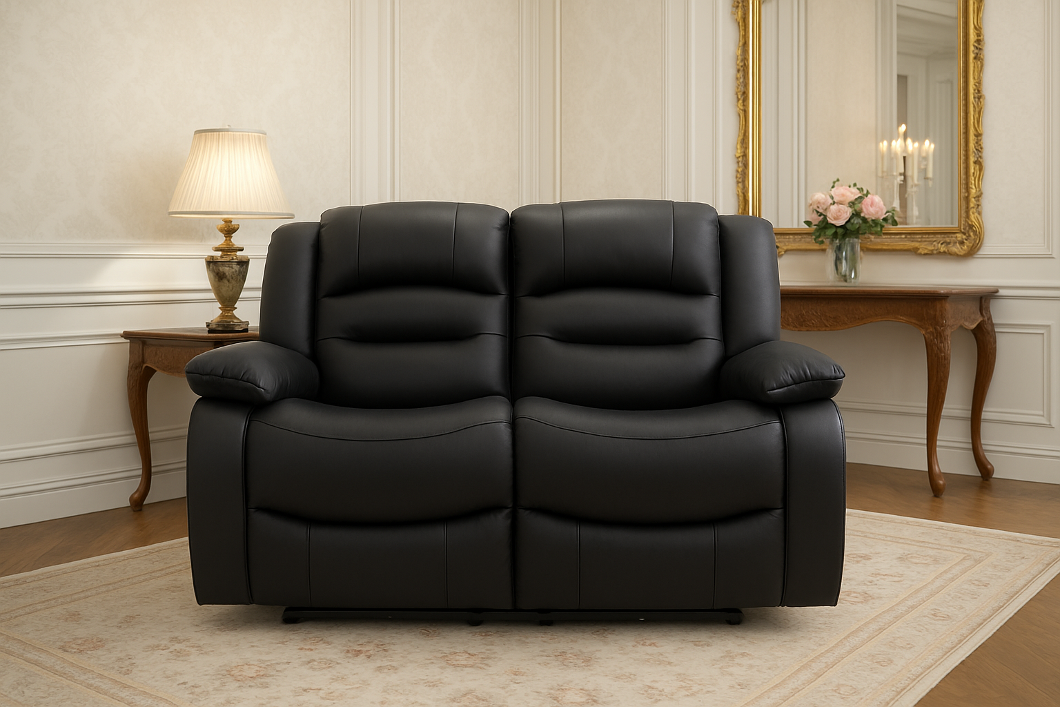 Maya Electric Recliner Sofa Black 2 Seater