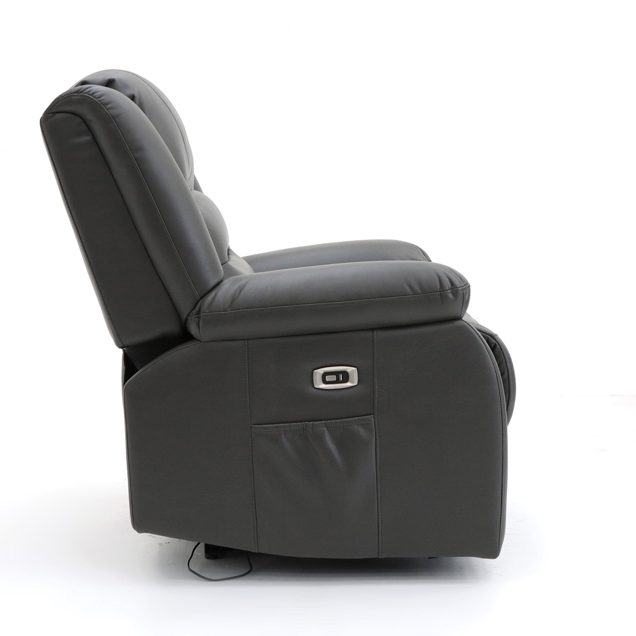Maya Electric Recliner Sofa Grey Two Seater - charging view (7021289078848)