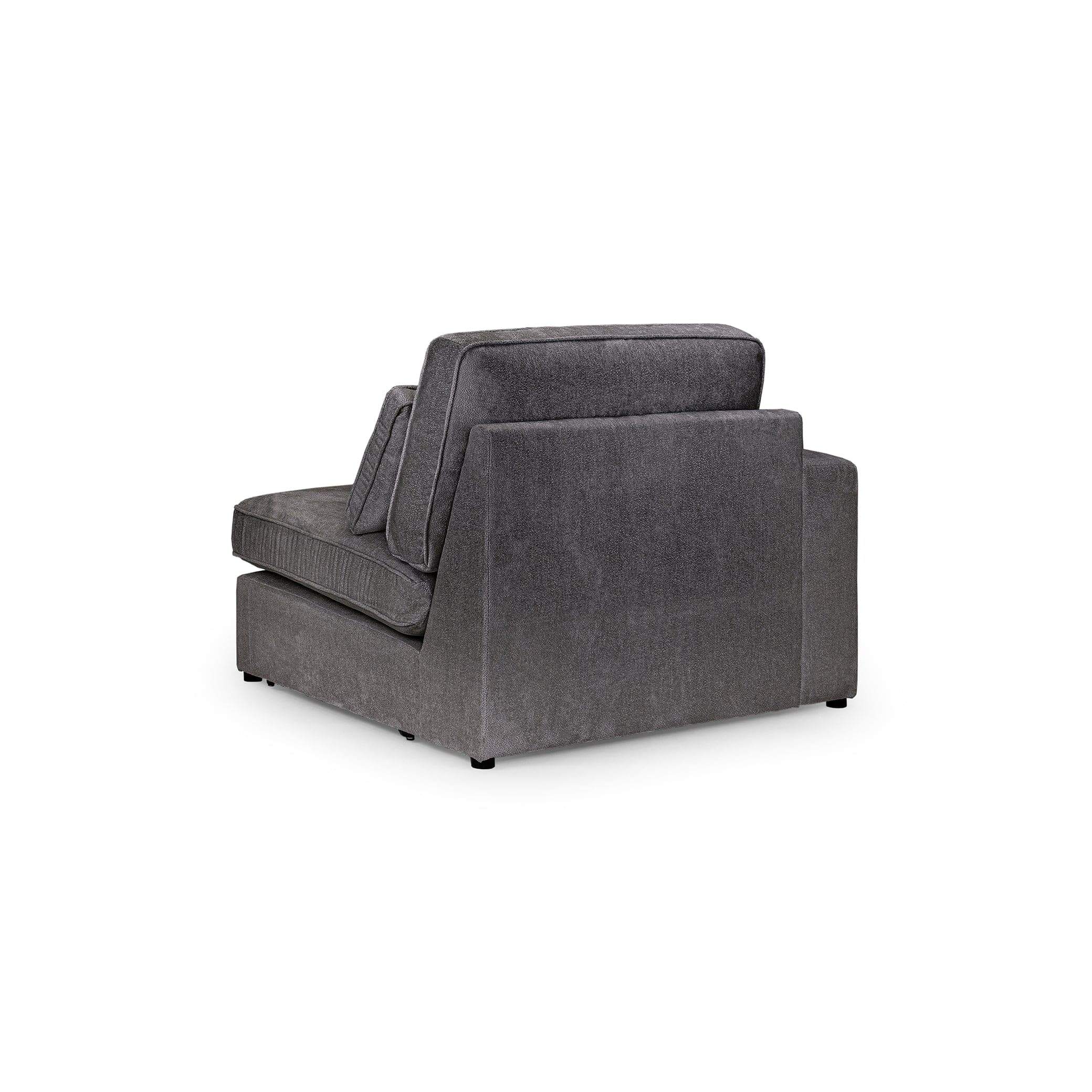 Modena Modular Grey Sofa – Left Hand Arm Piece – back view (7024757375040)