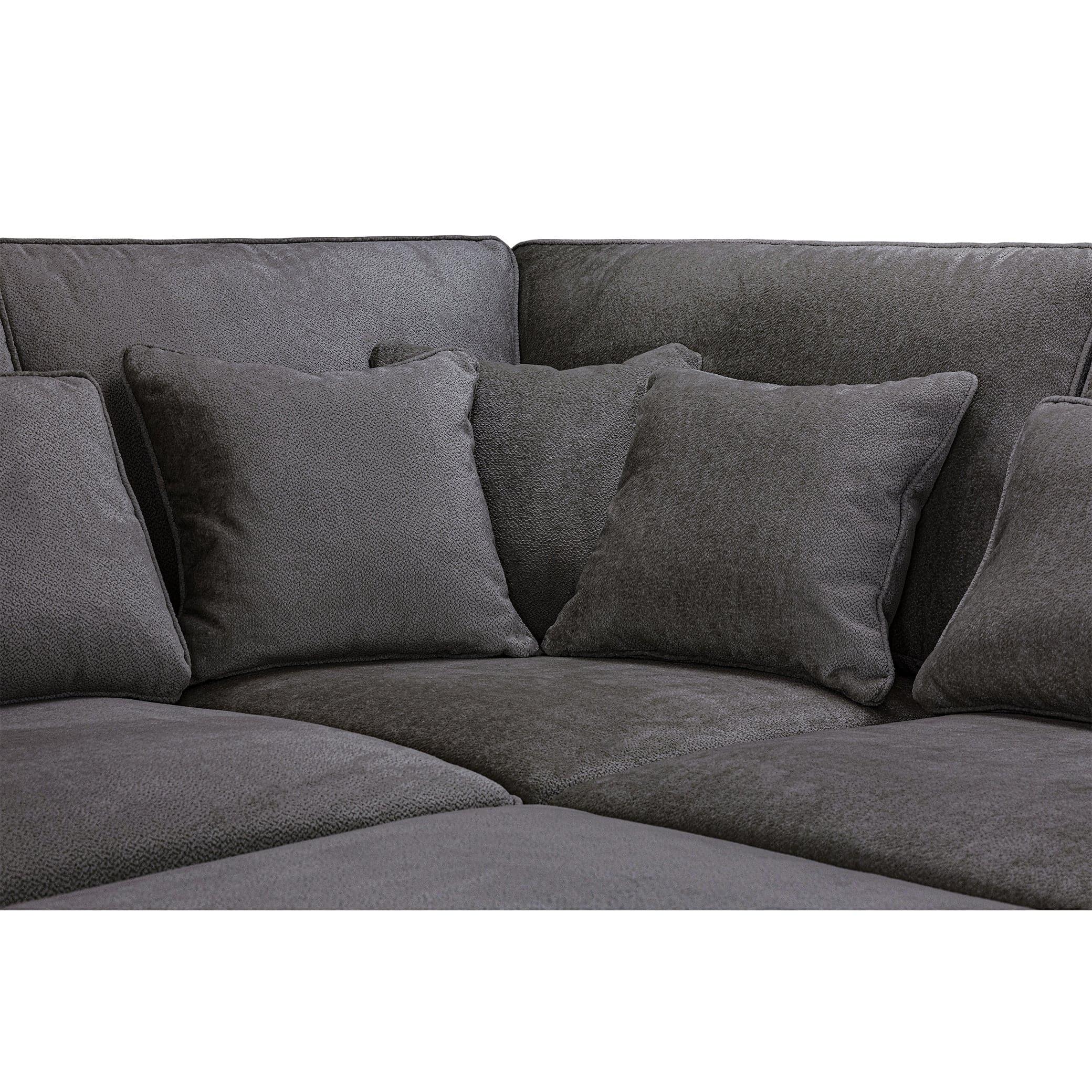 Modena Modular Grey Sofa – Left Hand Facing Corner – close view (7024786833472)