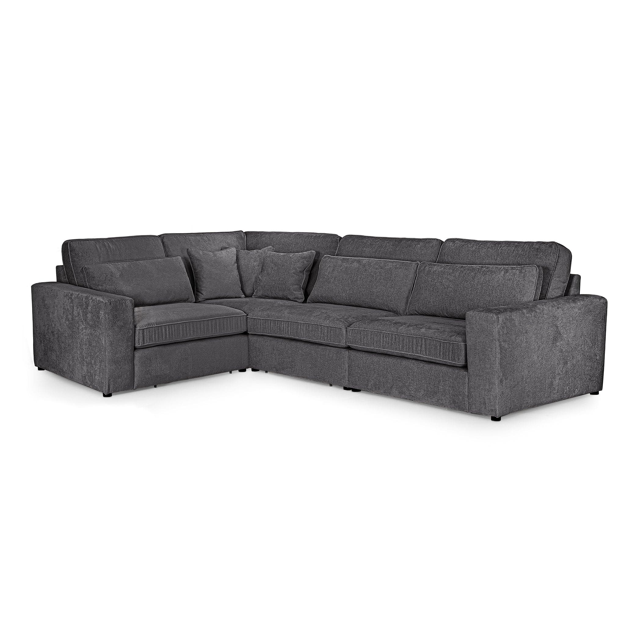 Modena Modular Grey Sofa – Left Hand Facing Corner – front view (7024786833472)