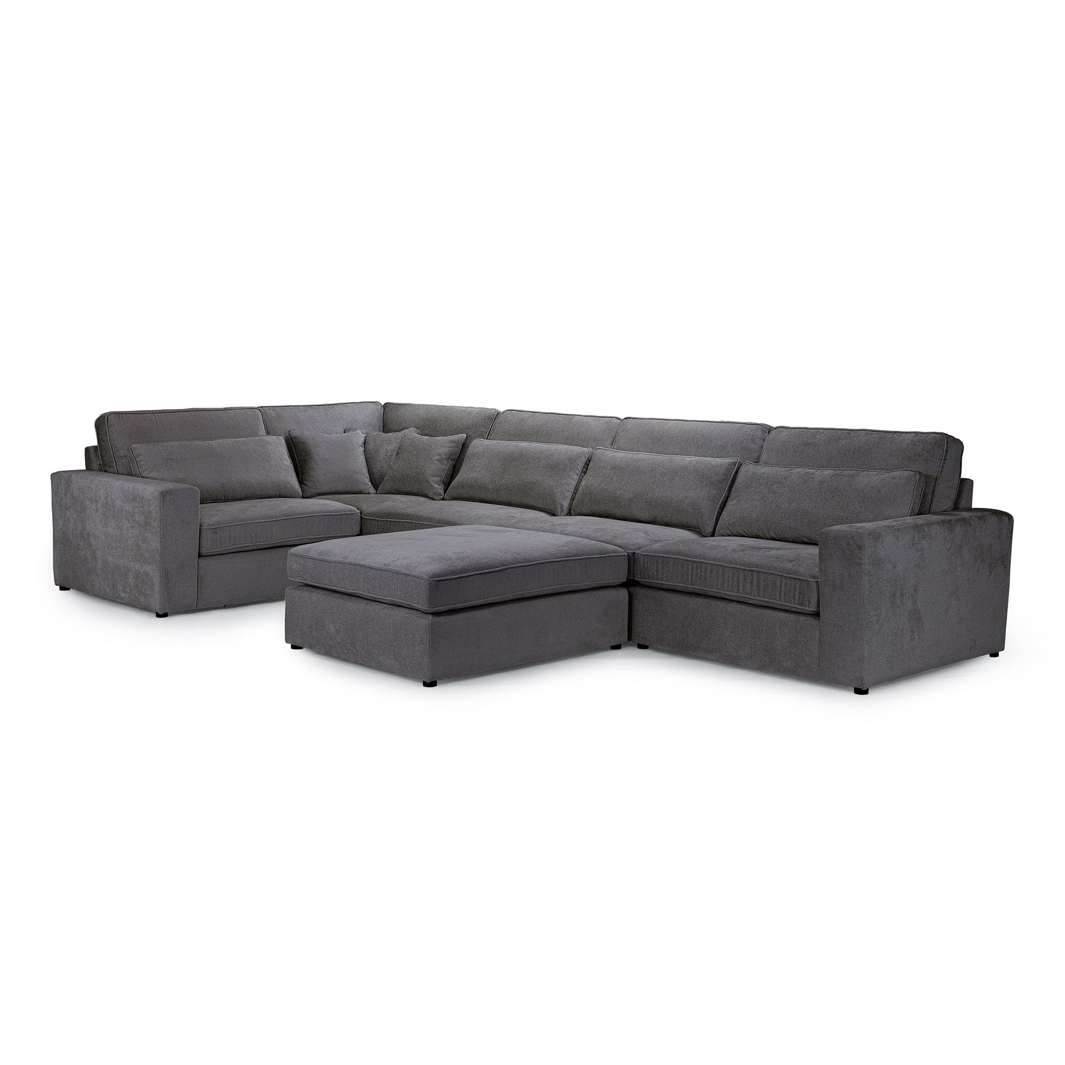 Modena Modular Grey Sofa – Left Hand Facing Corner – front view 1 (7024786833472)