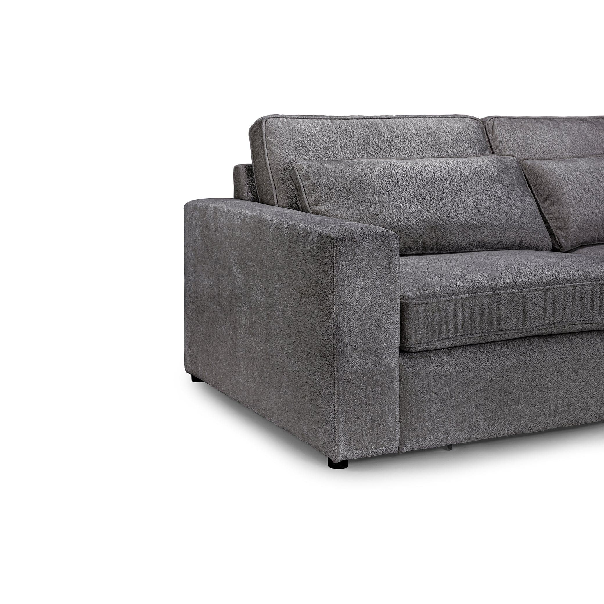 Modena Modular Grey Sofa – Left Hand Facing Corner – left arm view (7024786833472)