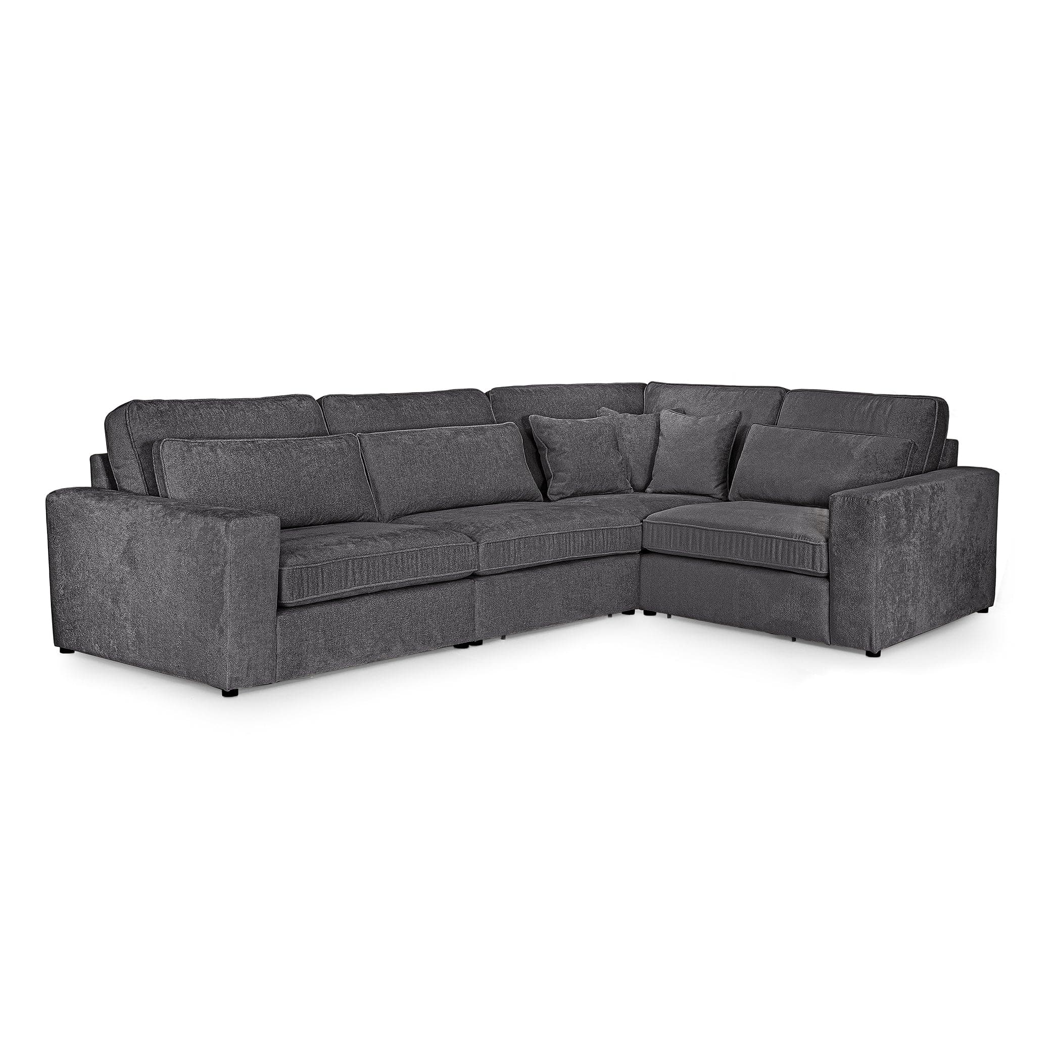 Modena Modular Grey  Sofa – Right Hand Facing Corner- front view (7024779362368)