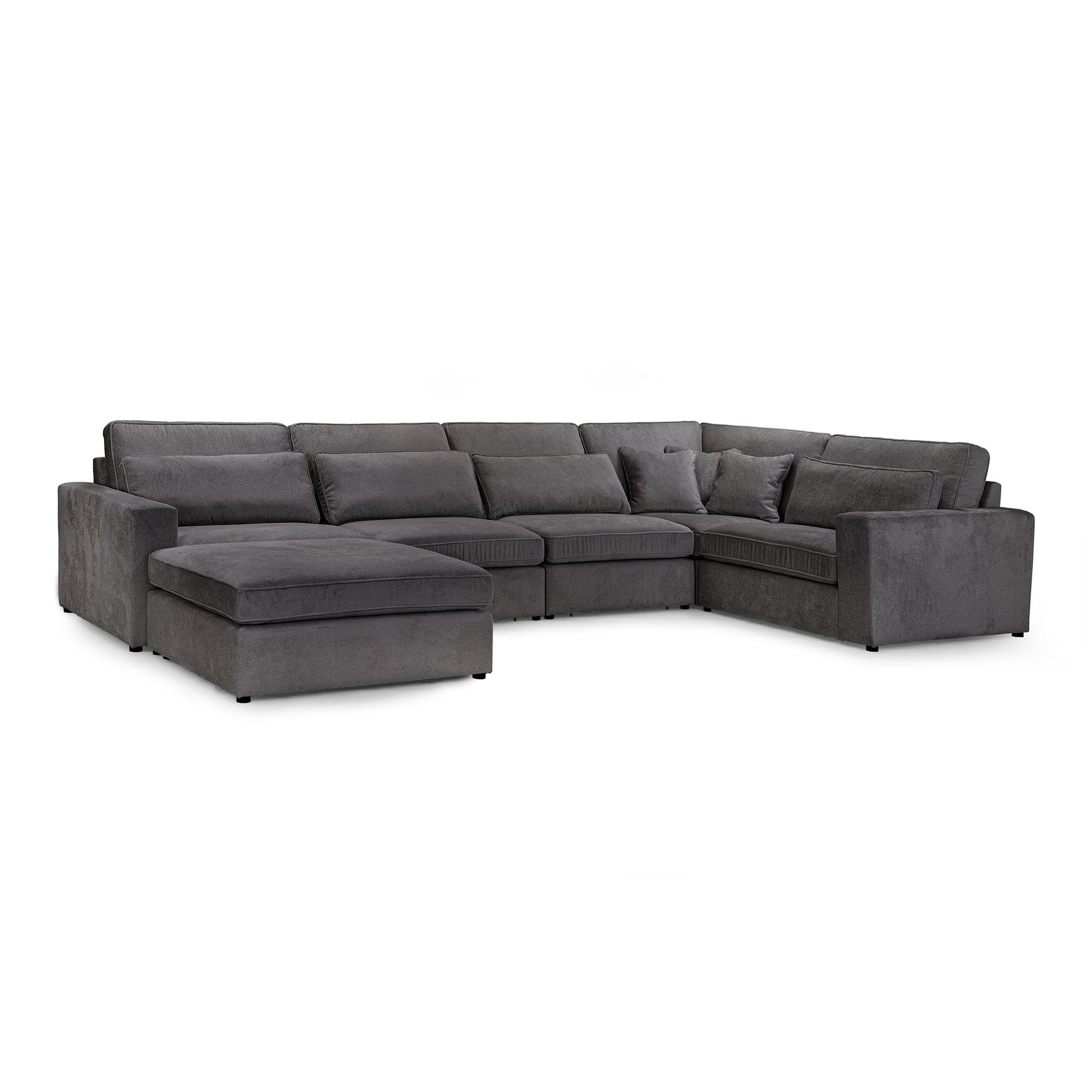 Modena Modular Grey  Sofa – Right Hand Facing Corner- front view 1 (7024779362368)