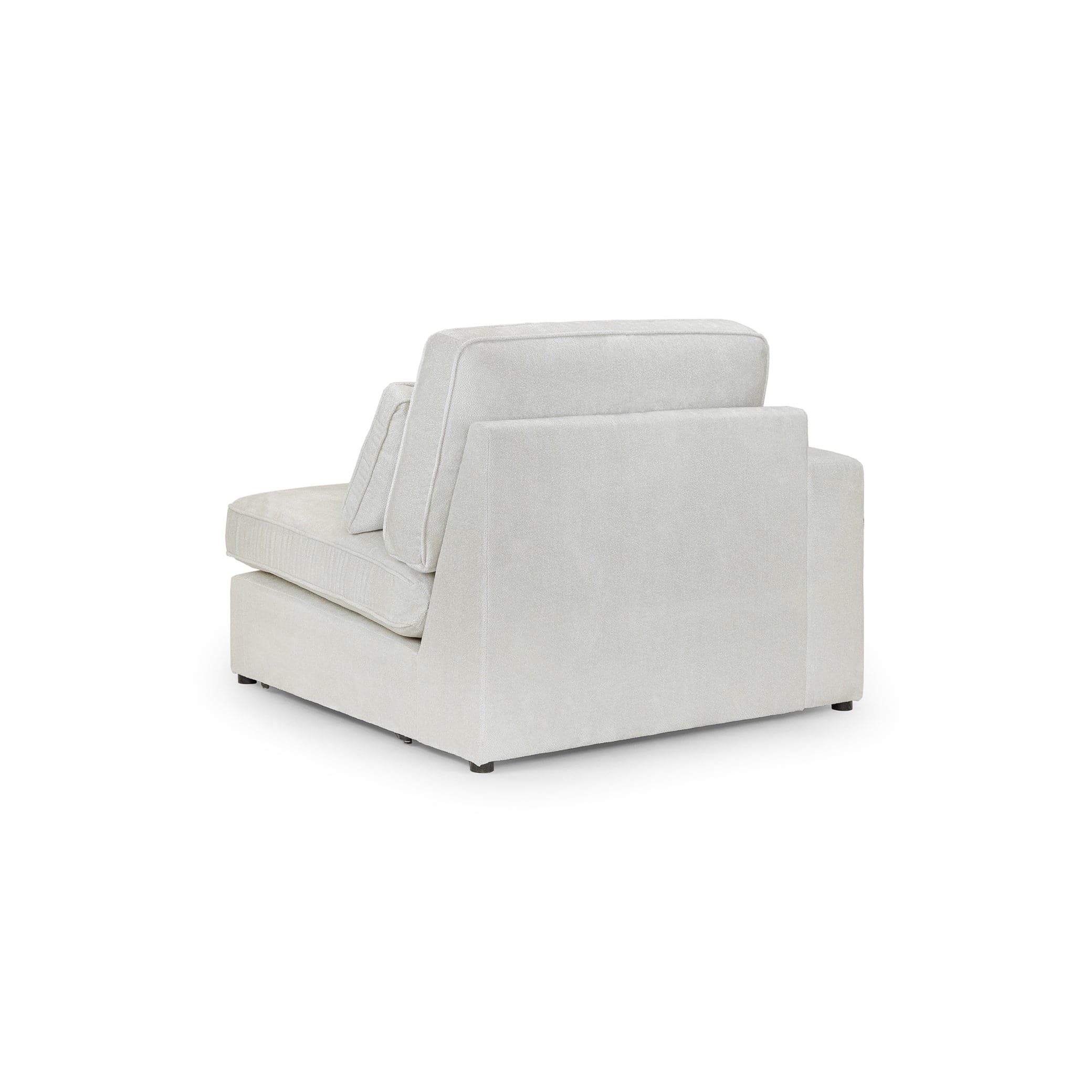Modena Modular Ivory Sofa – Left Hand Arm Piece – back view  (7024696590400)