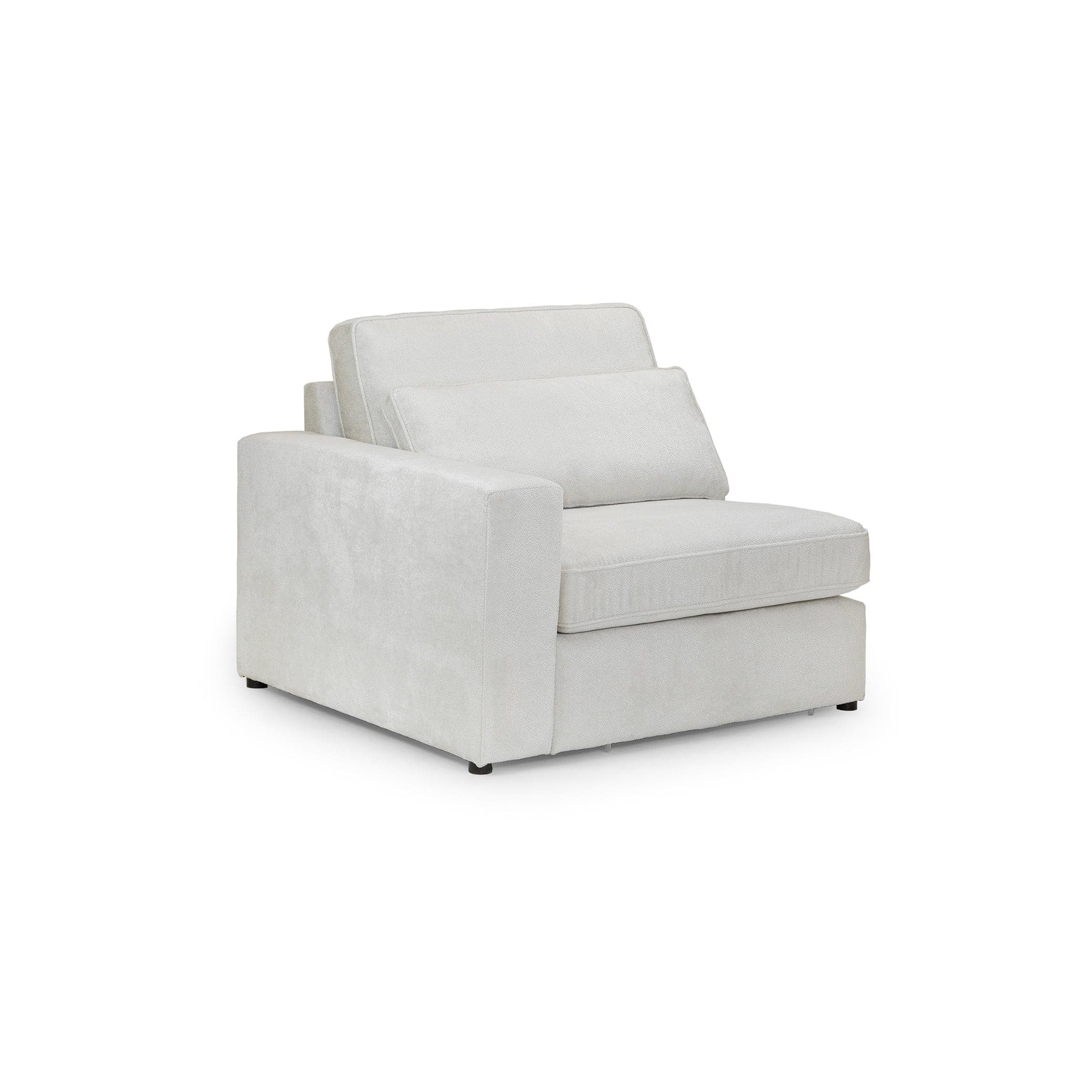 Modena Modular Ivory Sofa – Left Hand Arm Piece – front view (7024696590400)