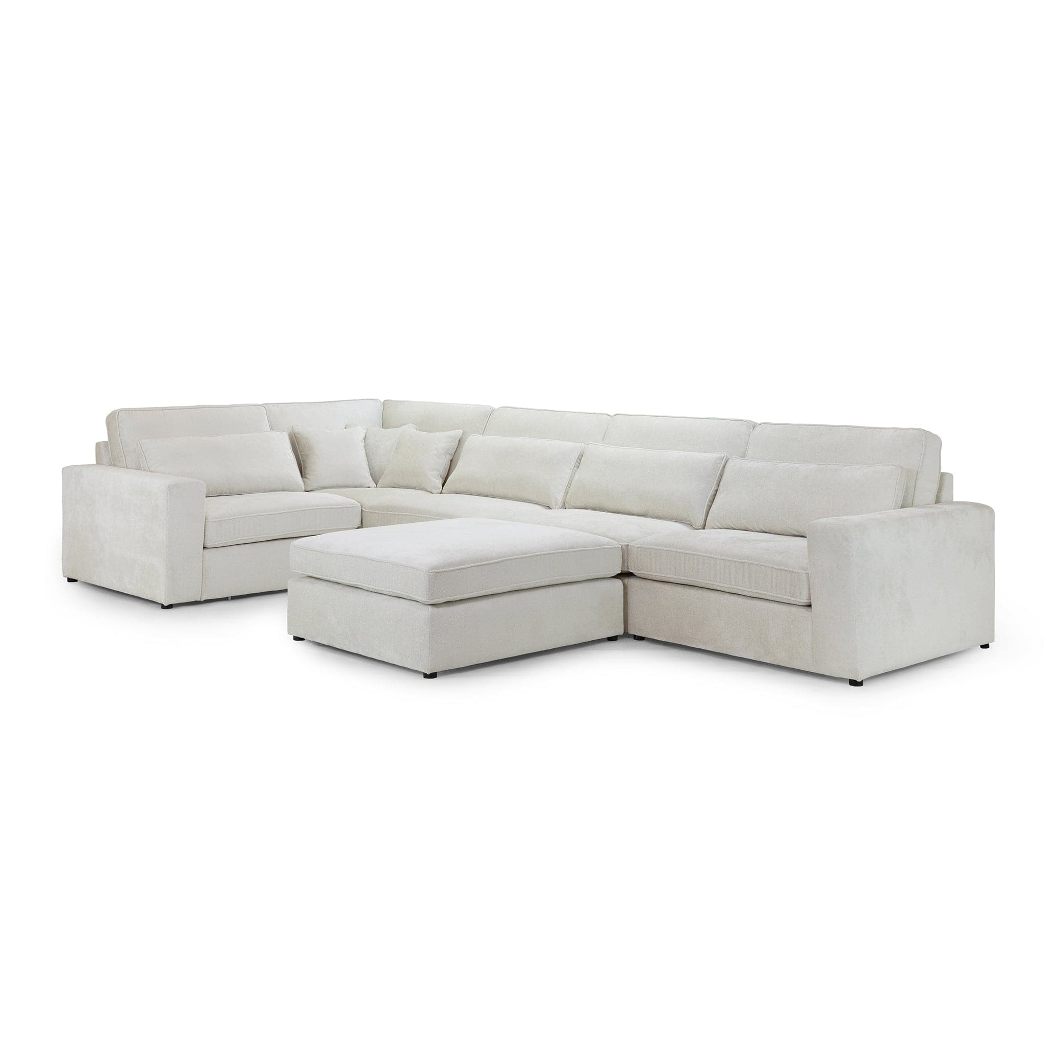 Modena Modular Ivory Sofa – Left Hand Facing Corner – front view 1 (7024781623360)