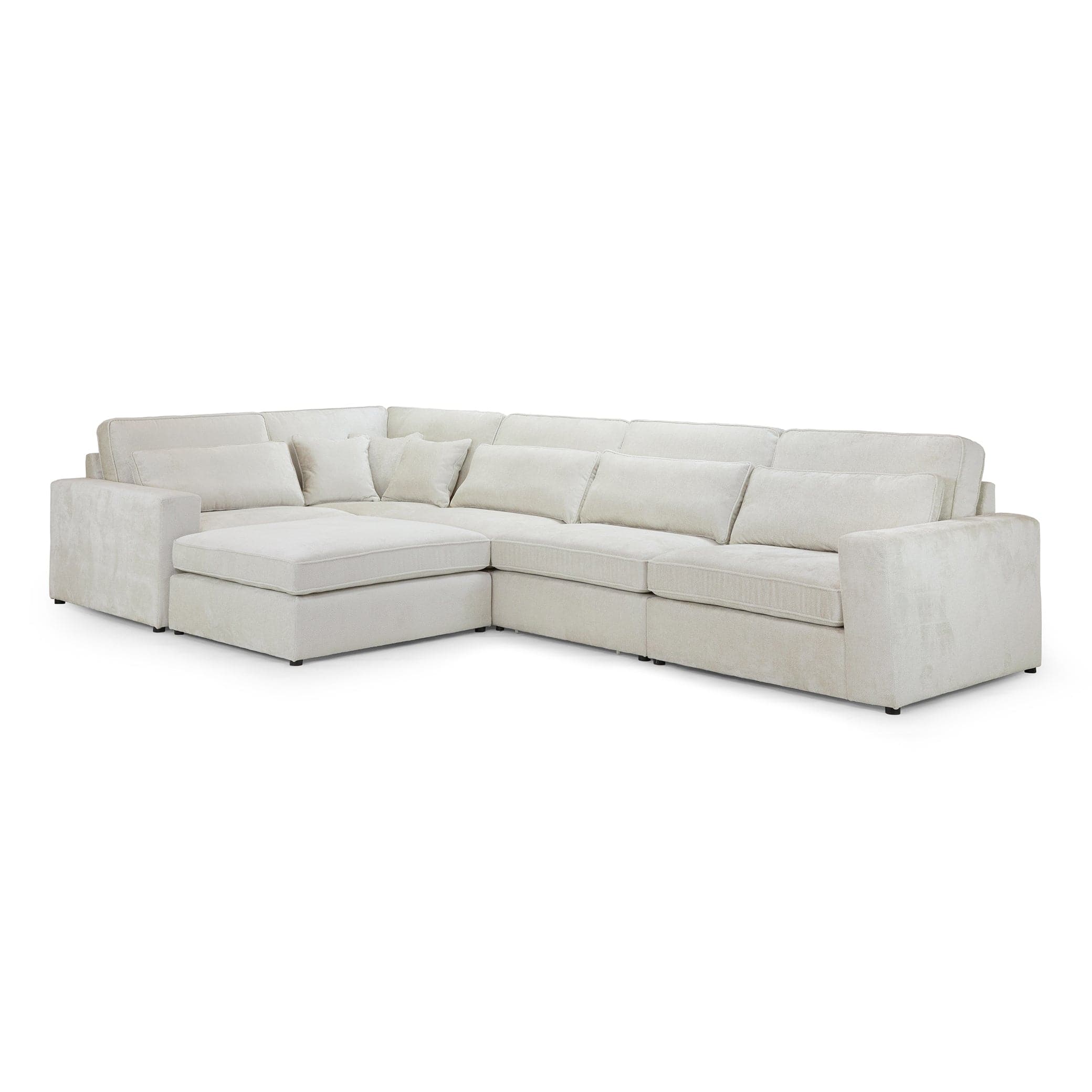 Modena Modular Ivory Sofa – Left Hand Facing Corner – front view 2 (7024781623360)