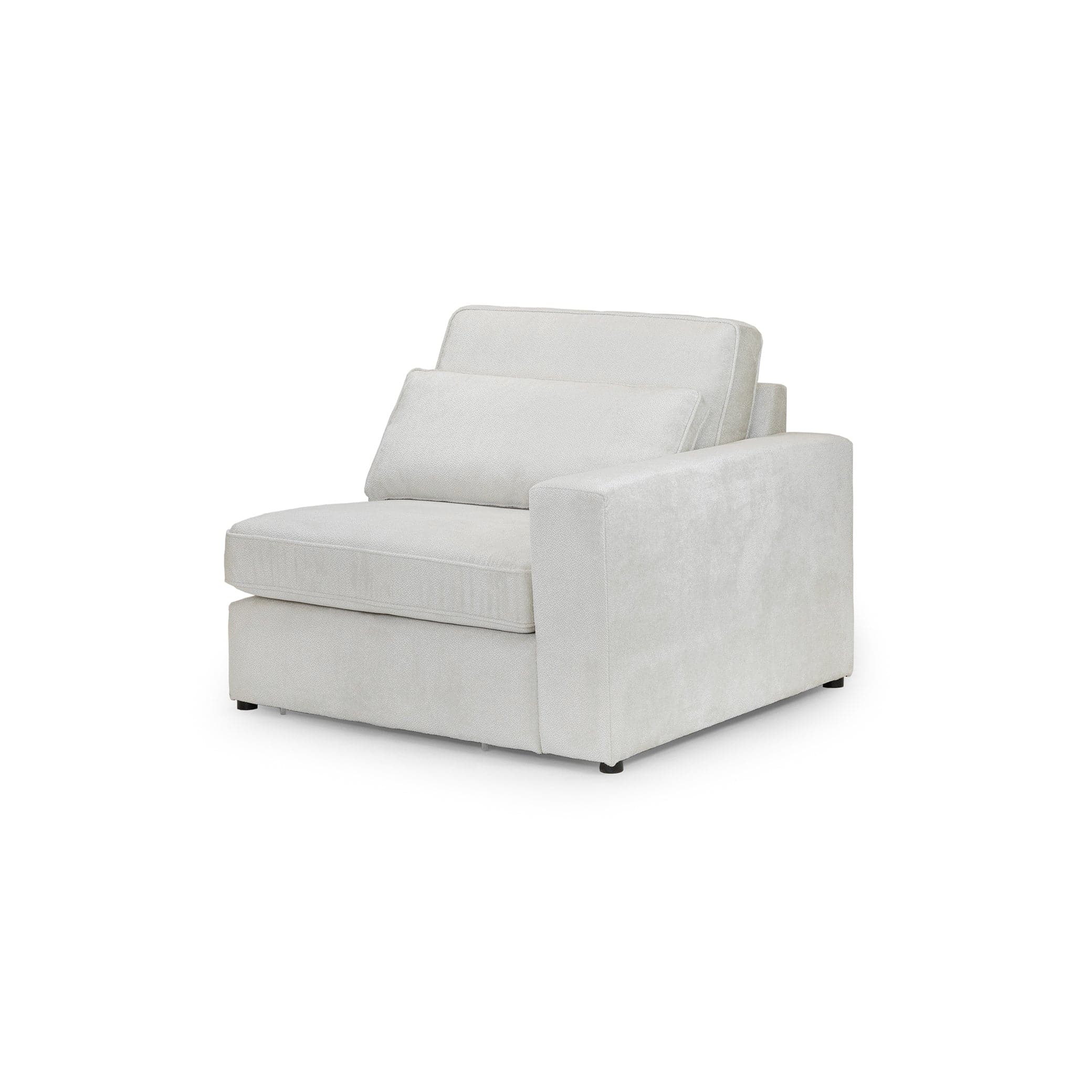Modena Modular Ivory Sofa – Right Hand Arm Piece- front view  (7024696950848)