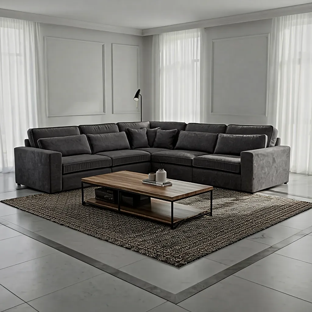 Modena Modular Sofa Grey Large Equal Corner (7024796303424)