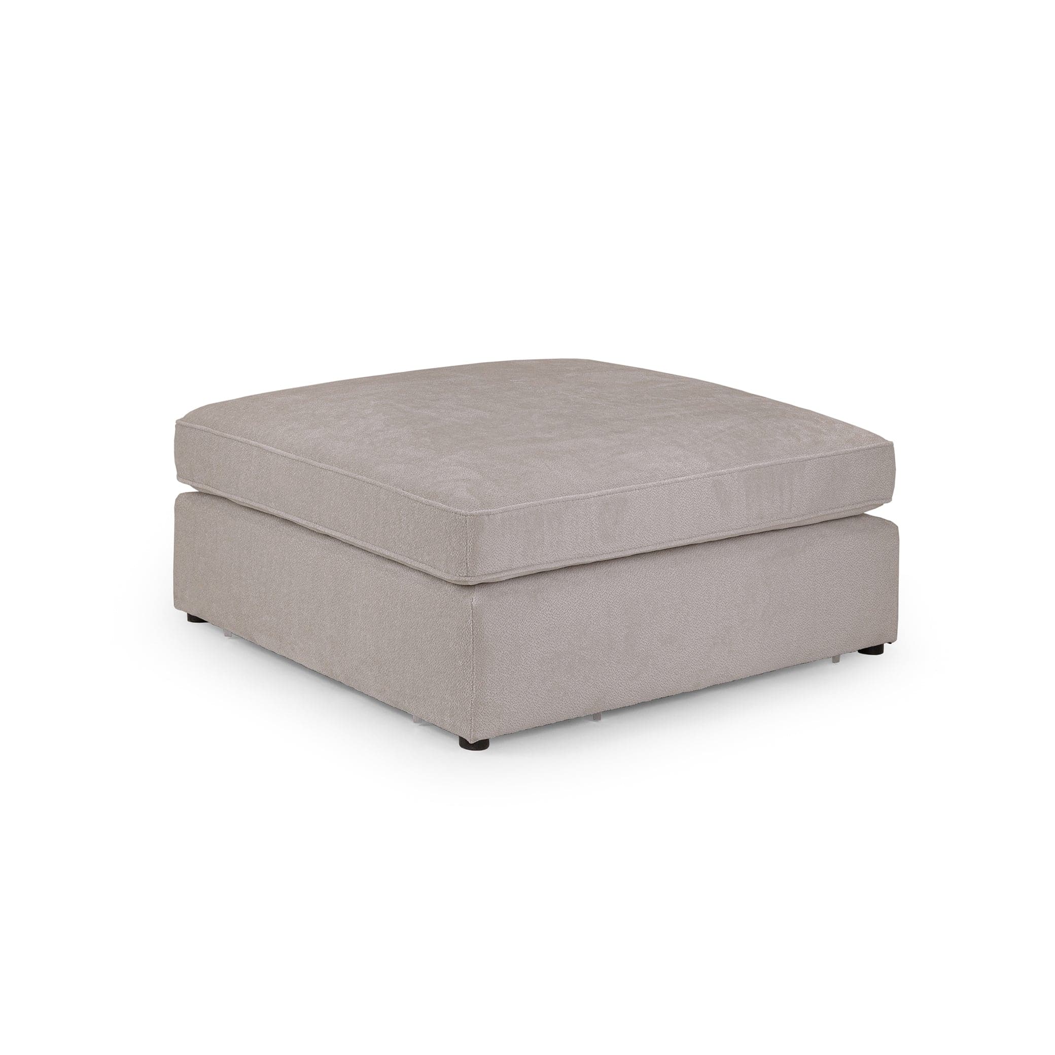 Modena modular footstool in ivory – front angle view (7024699015232)