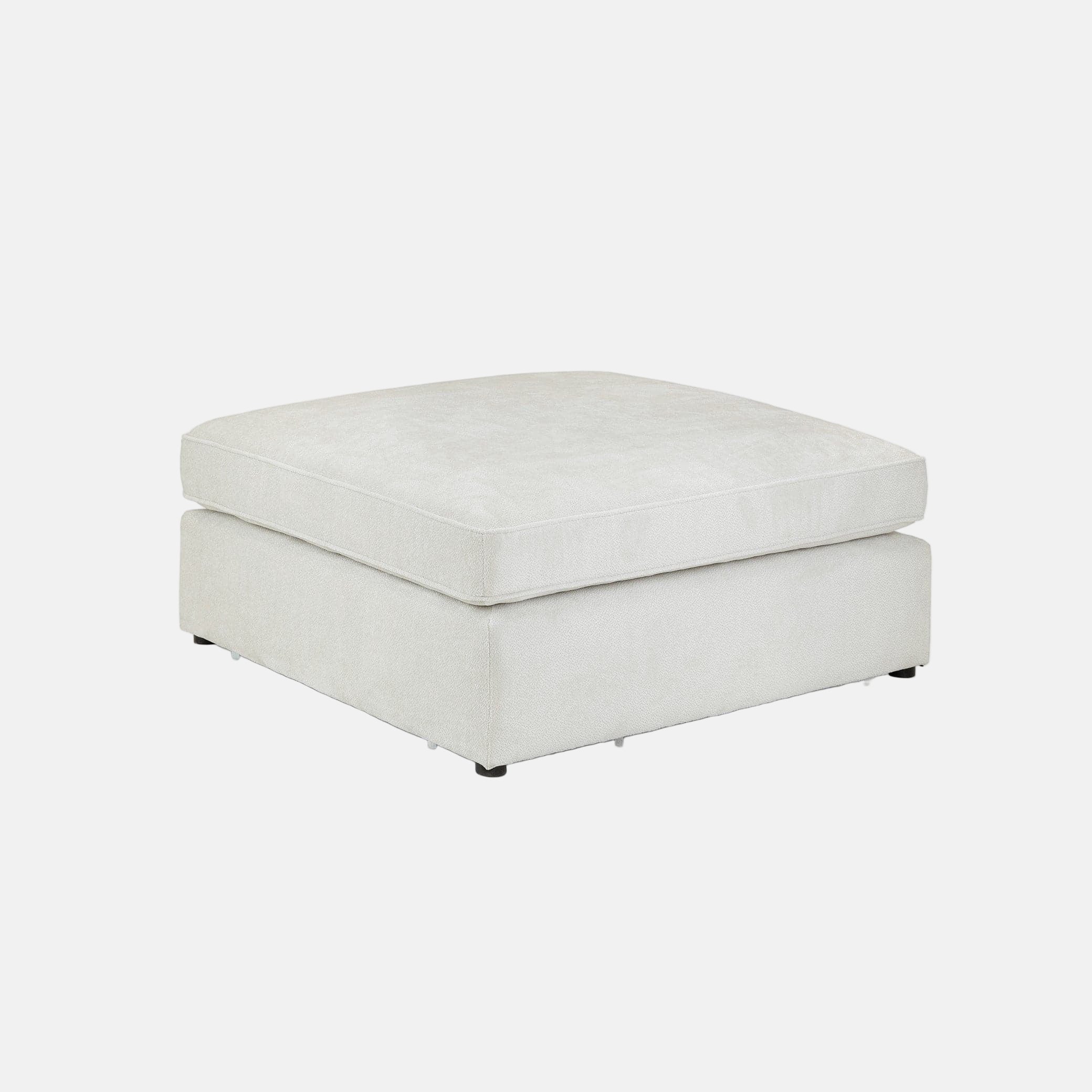 Modena modular footstool in ivory – front angle view (7024675749952)