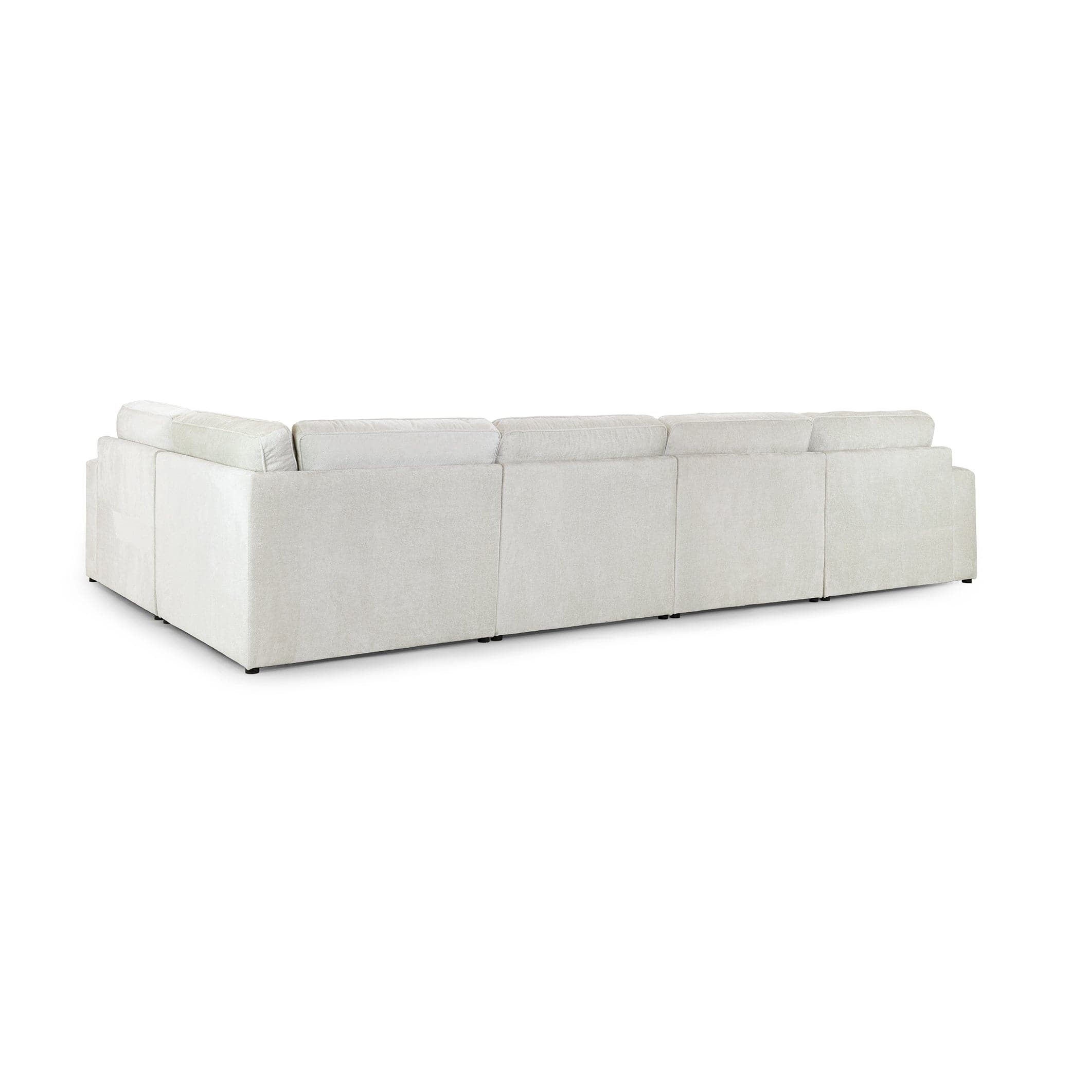 Modena modular ivory corner sofa, right-hand facing – back view (7024772907072)