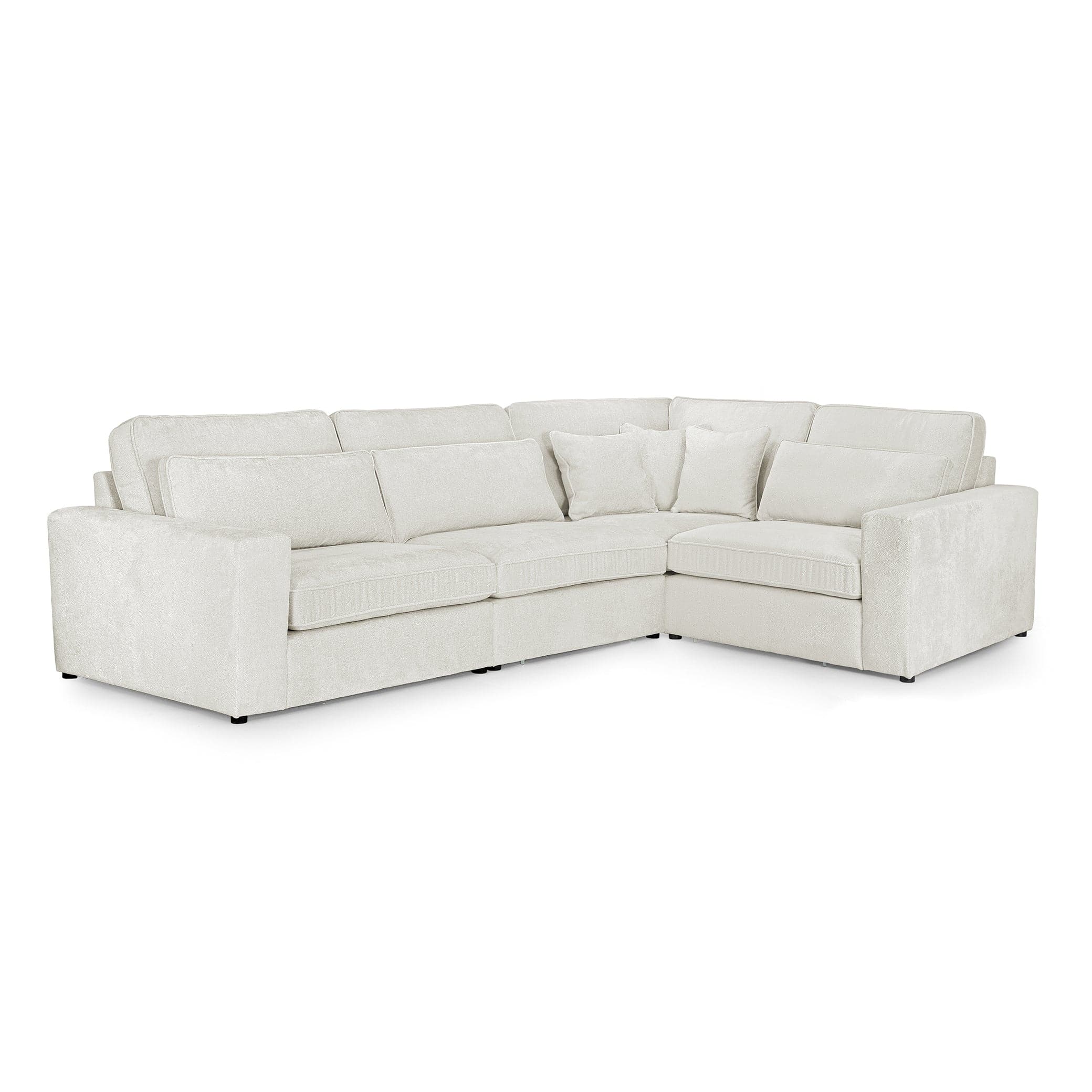 Modena modular ivory corner sofa, right-hand facing – front view (7024772907072)