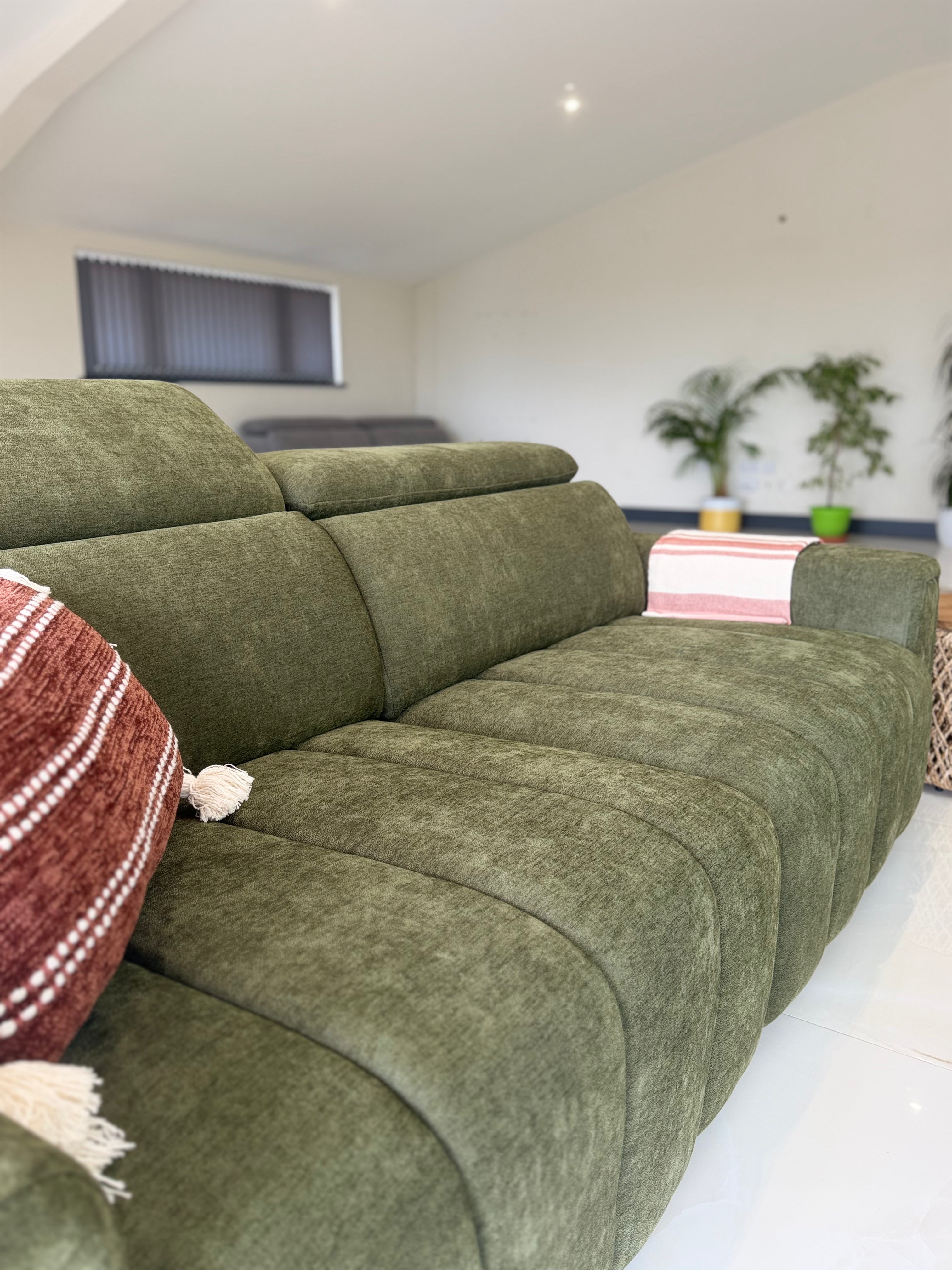 April Electric Sofabed Green 3 Seater - AMC Furniture