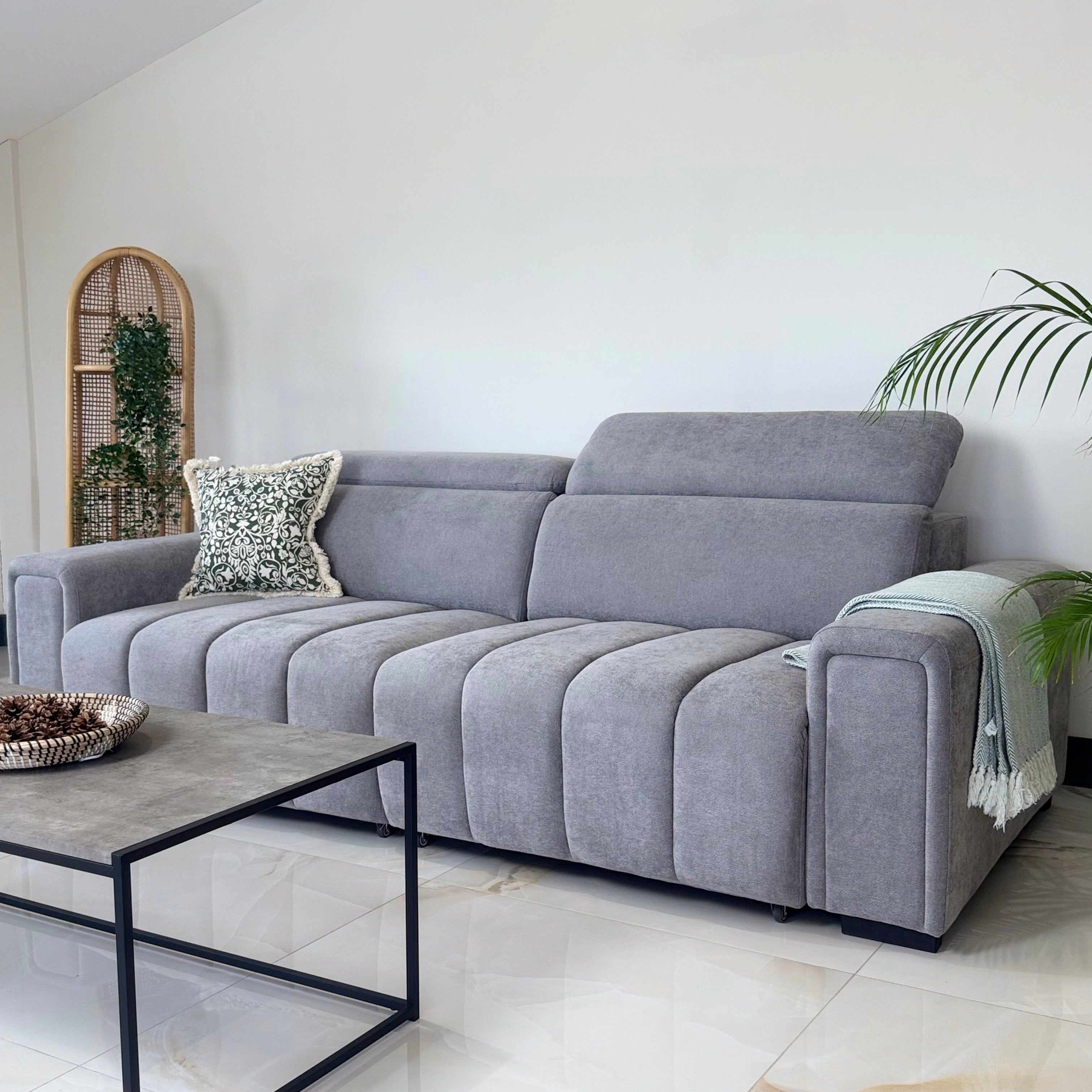 April Electric Sofabed Grey 3 Seater - AMC Furniture