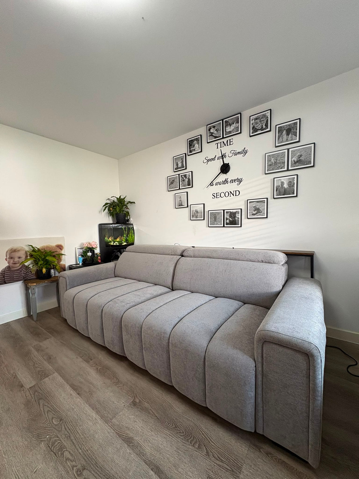 April Electric Sofabed Grey 3 Seater