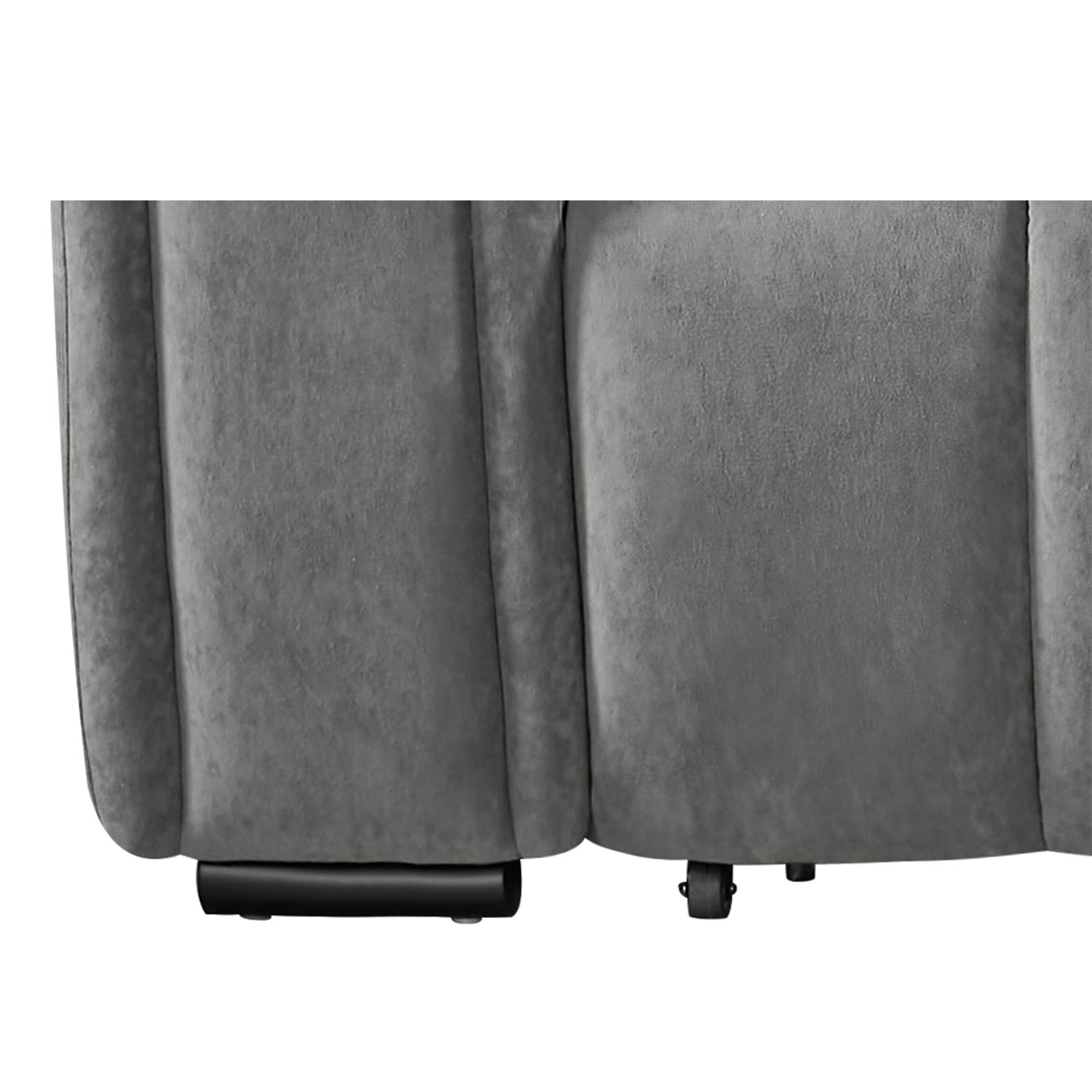 Molly Electric Reclining 3 Seater Sofa in Soft Brushed Suede Effect Grey - bottom view (15376316629370)