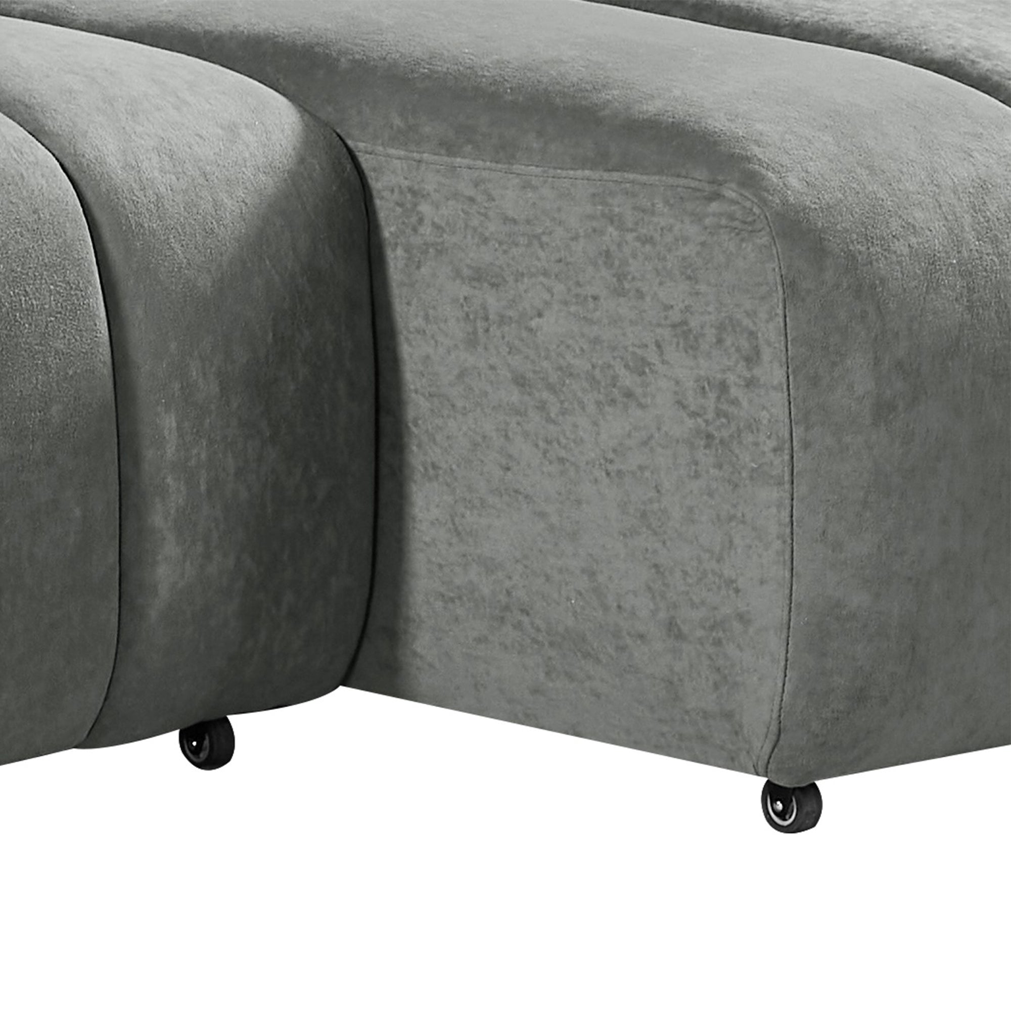 Molly Electric Reclining 3 Seater Sofa in Soft Brushed Suede Effect Grey - bottom view 3 (15376316629370)