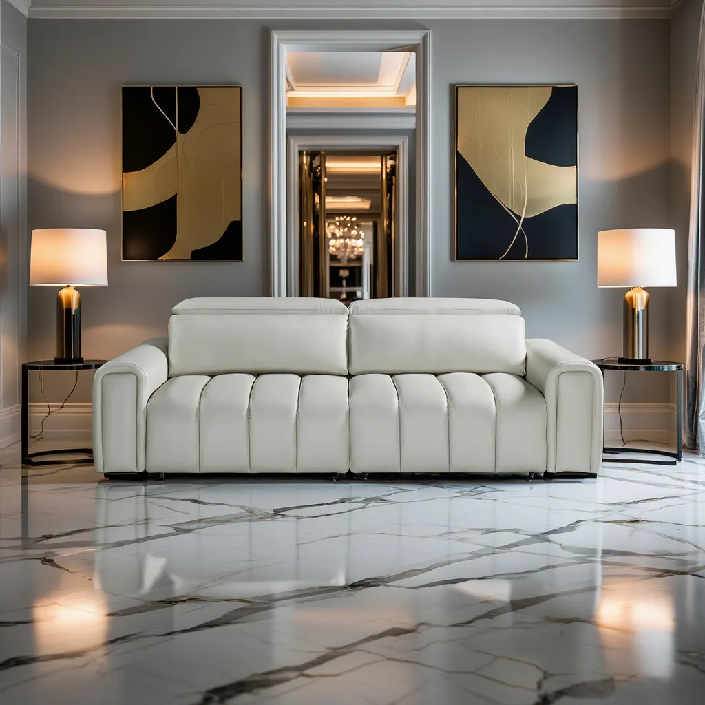 Molly Electric Reclining 3 Seater Sofa with Adjustable Headrests in Cream Leather Aire