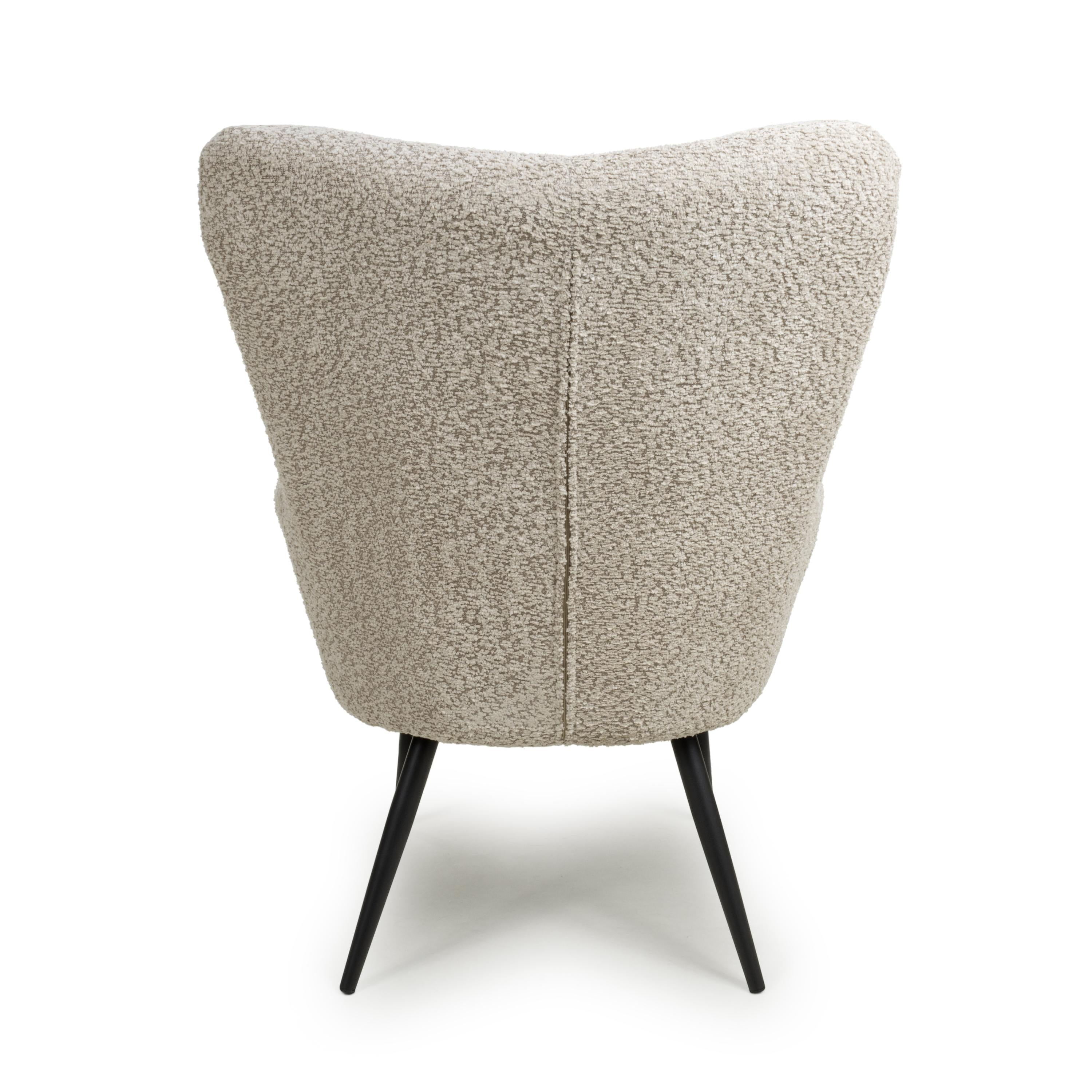 Monaco Textured Chenille Effect Mink Armchair - back view 1 (7019401674816)