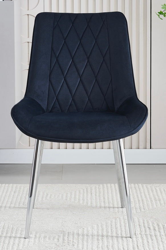 Mortiz Black Plush Velvet Fabric Dining Chair,1 (15301472616826)