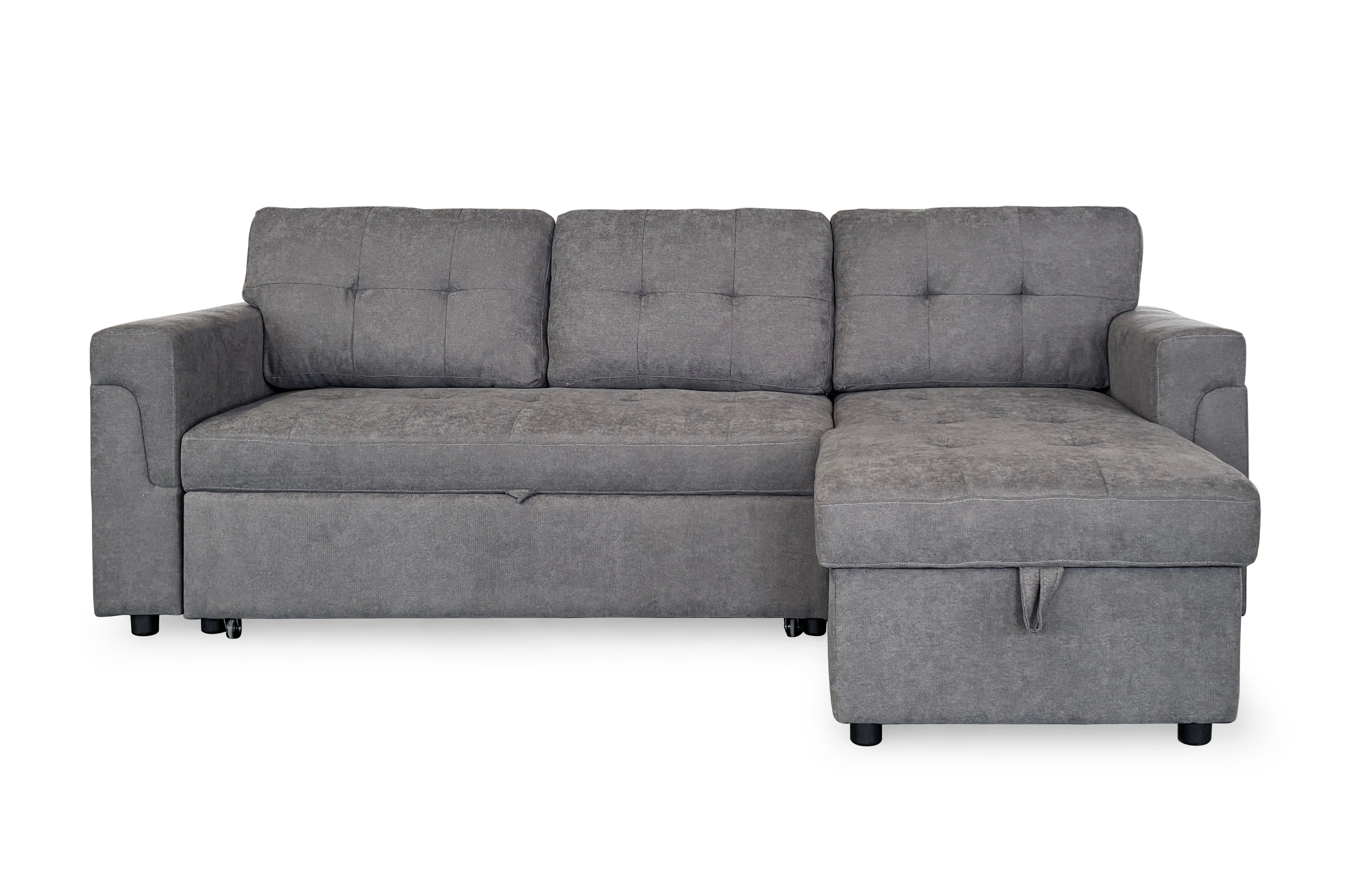 Stockholm Grey Universal Corner Sofa Bed (15380433731962)