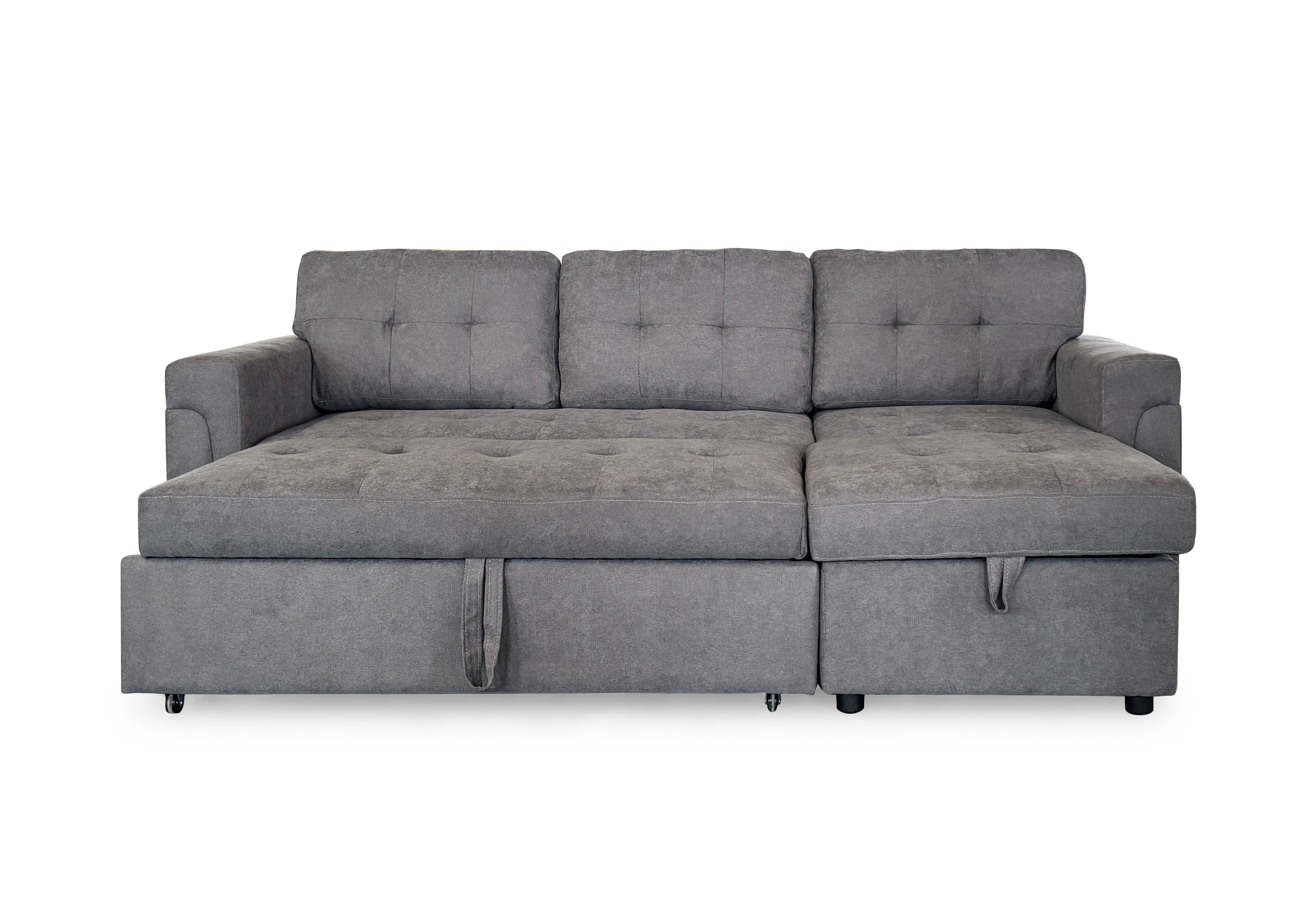 Stockholm Grey Universal Corner Sofa Bed (15380433731962)