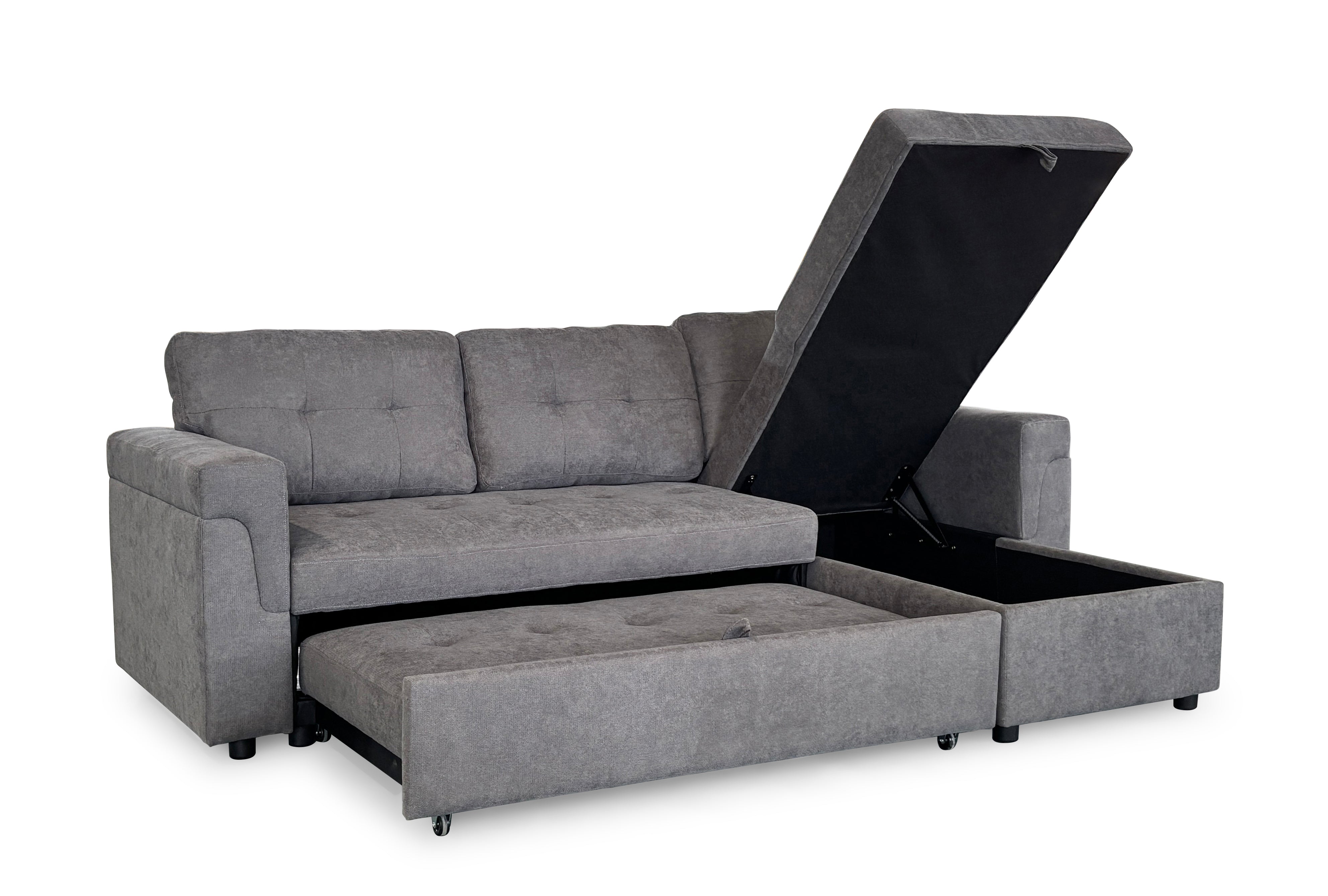 Stockholm Grey Universal Corner Sofa Bed (15380433731962)