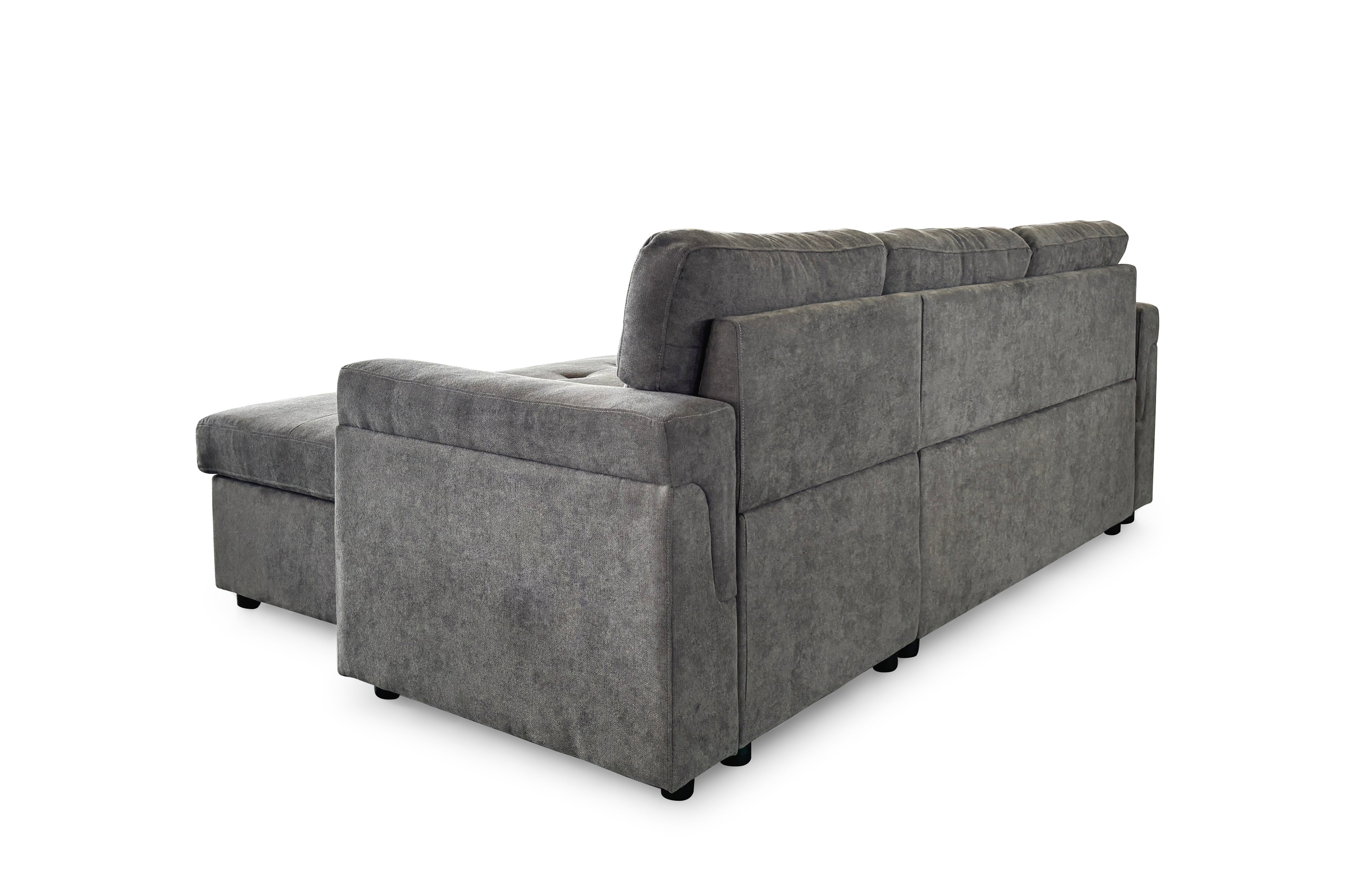 Stockholm Grey Universal Corner Sofa Bed (15380433731962)