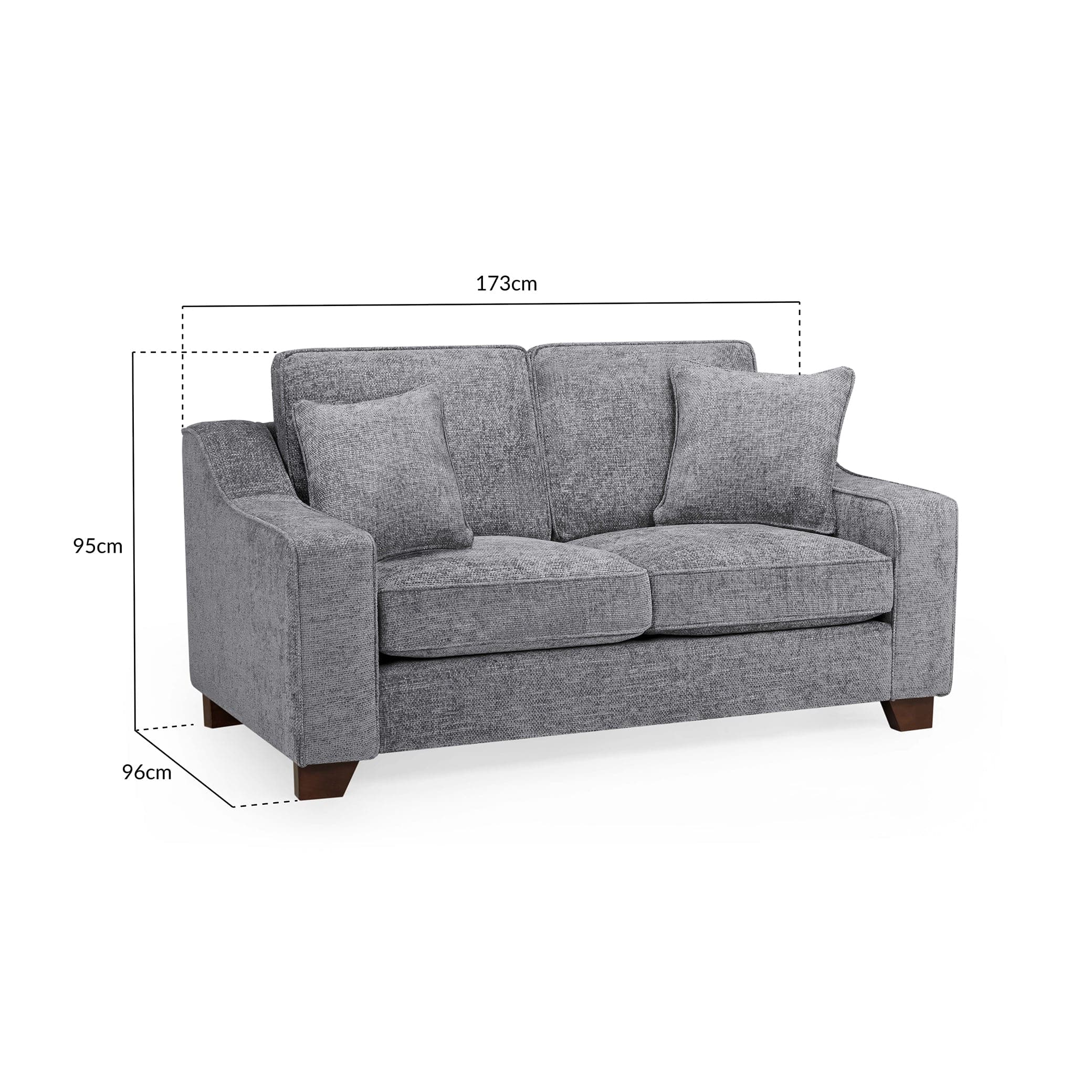 Orion Sofa Slate 2 Seater - Measurement view (7025579720768)