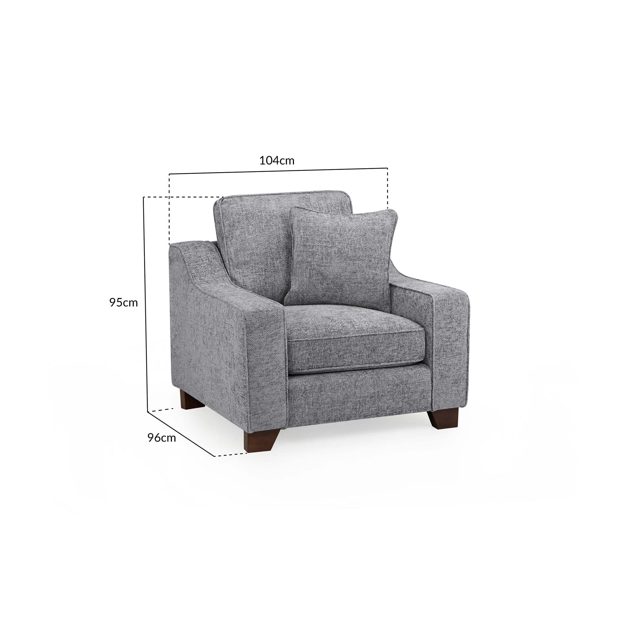 Orion Sofa Slate Armchair - Measurement view (7025581916224)